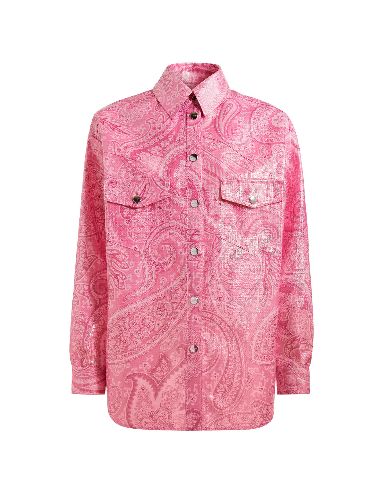 Etro Woman Pink Liquid Paisley Shirt