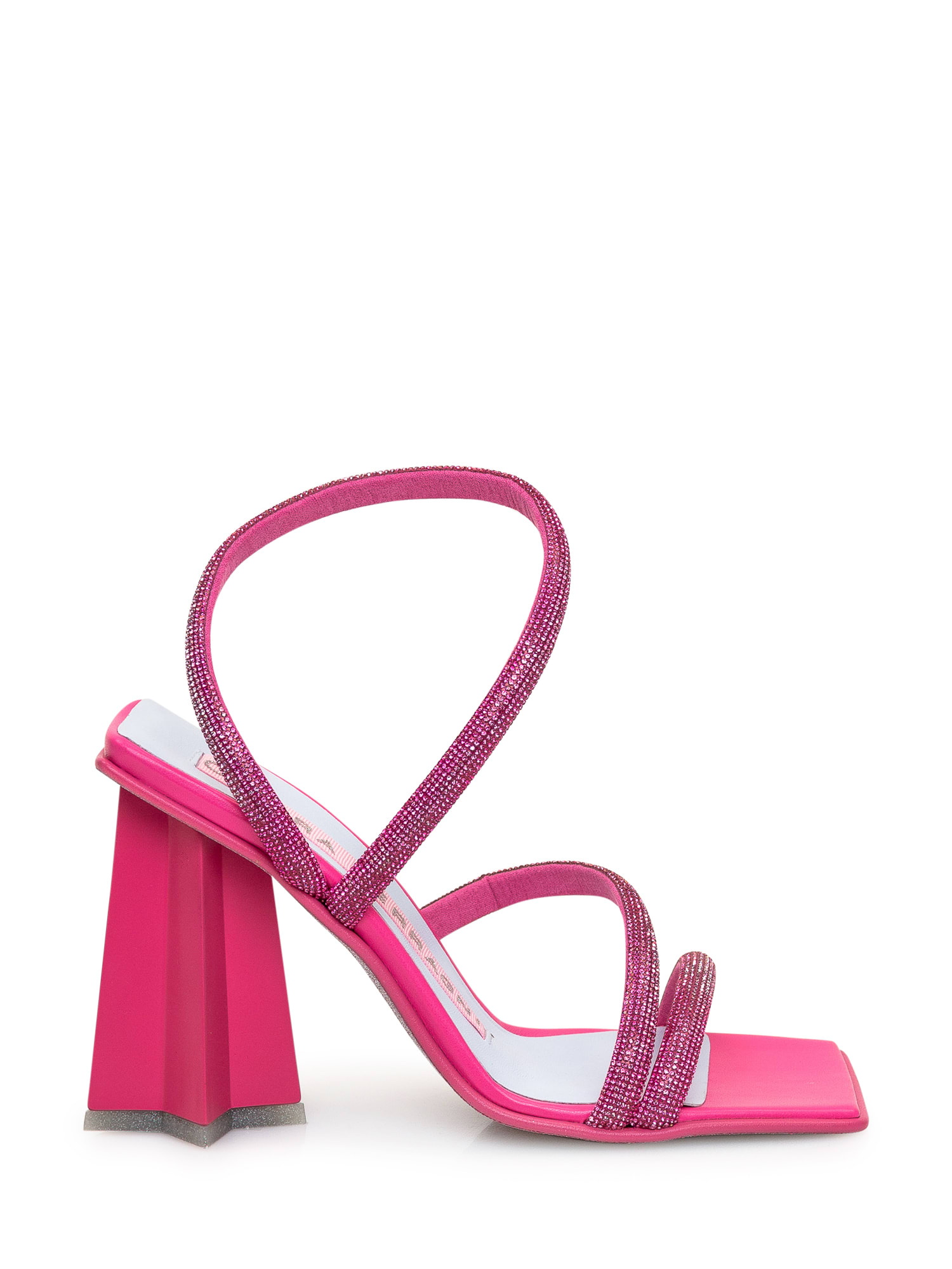 Shop Chiara Ferragni Andromeda Rhinestones Sandal In Carmine Rose Strass