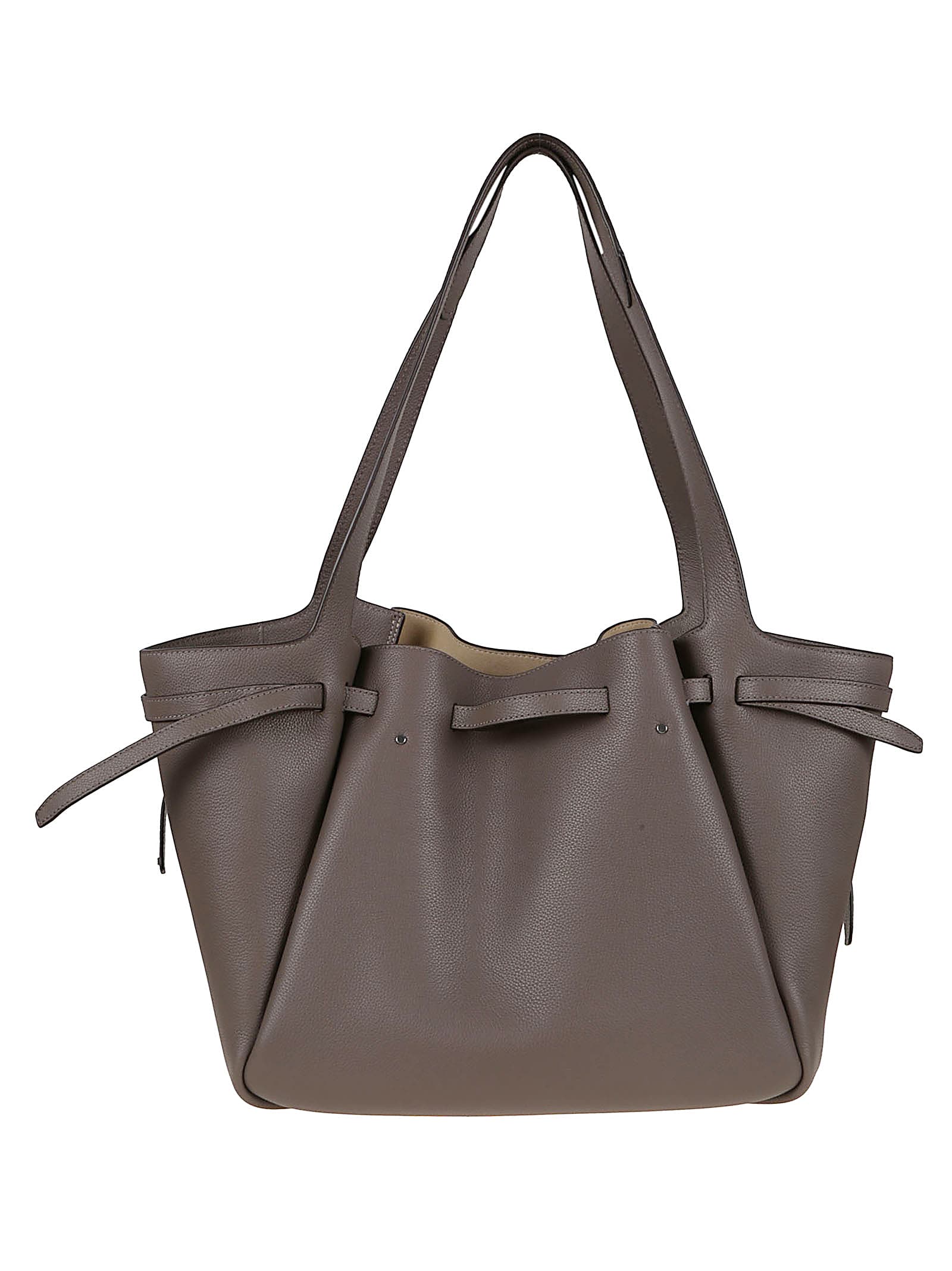 Tory Burch Romy Shoulder Bag In Soft Textured Leather In Brown