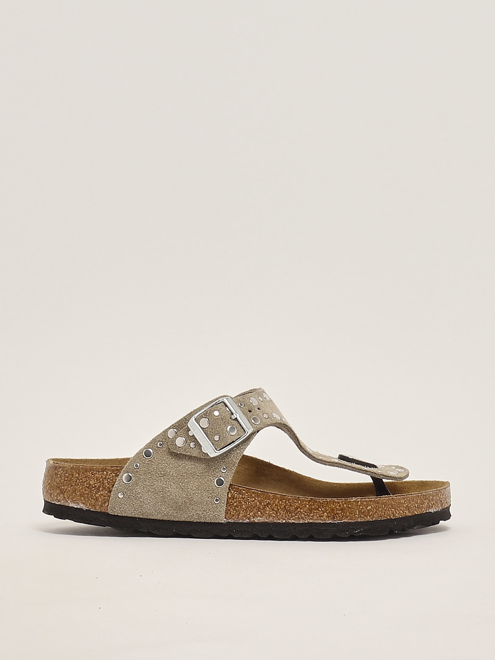 Birkenstock Gizeh Rivet Pelle Suede Sandal In Gray