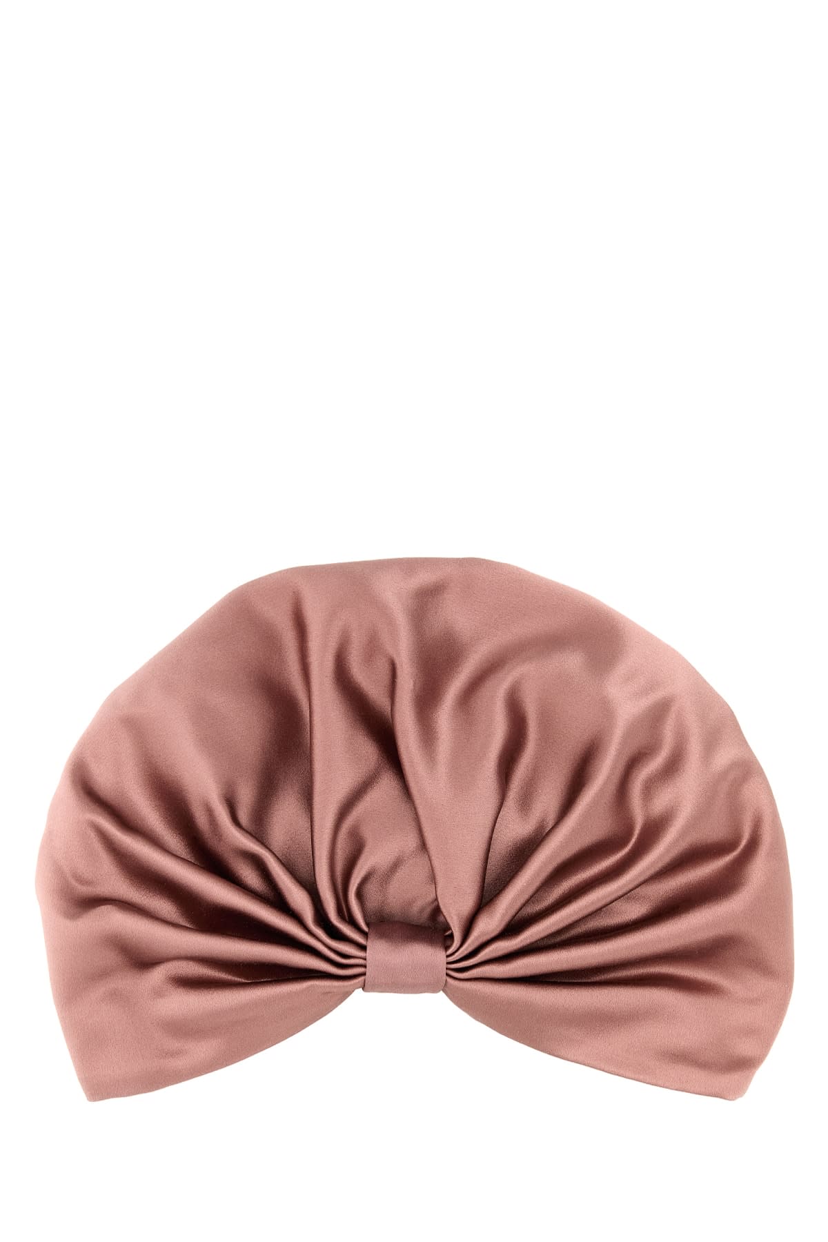 Valentino Wrap-around Silk Turban With Voluminous Effect In Beige And Gold