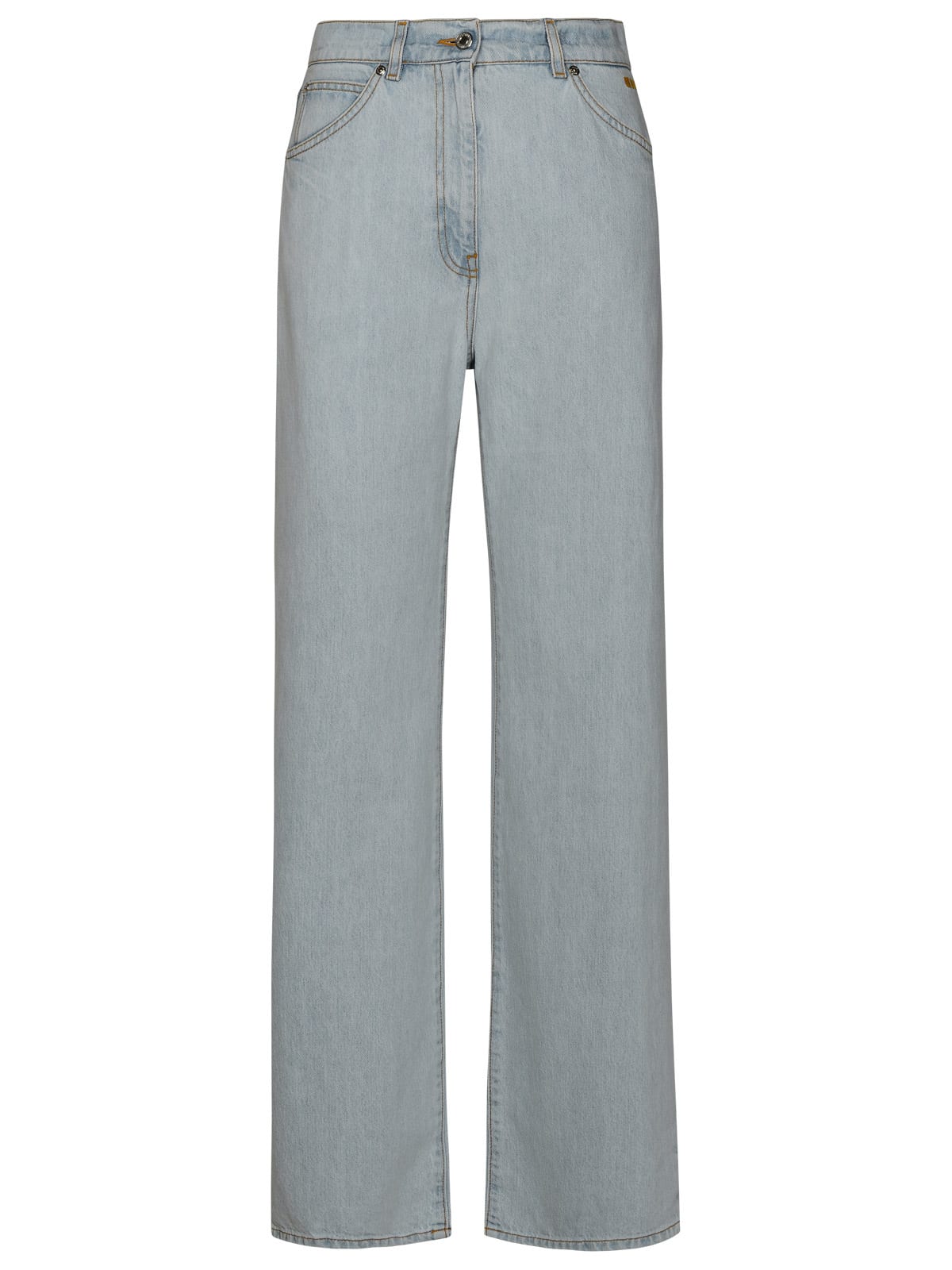 Shop Msgm Flared Buttoned Jeans In Blue
