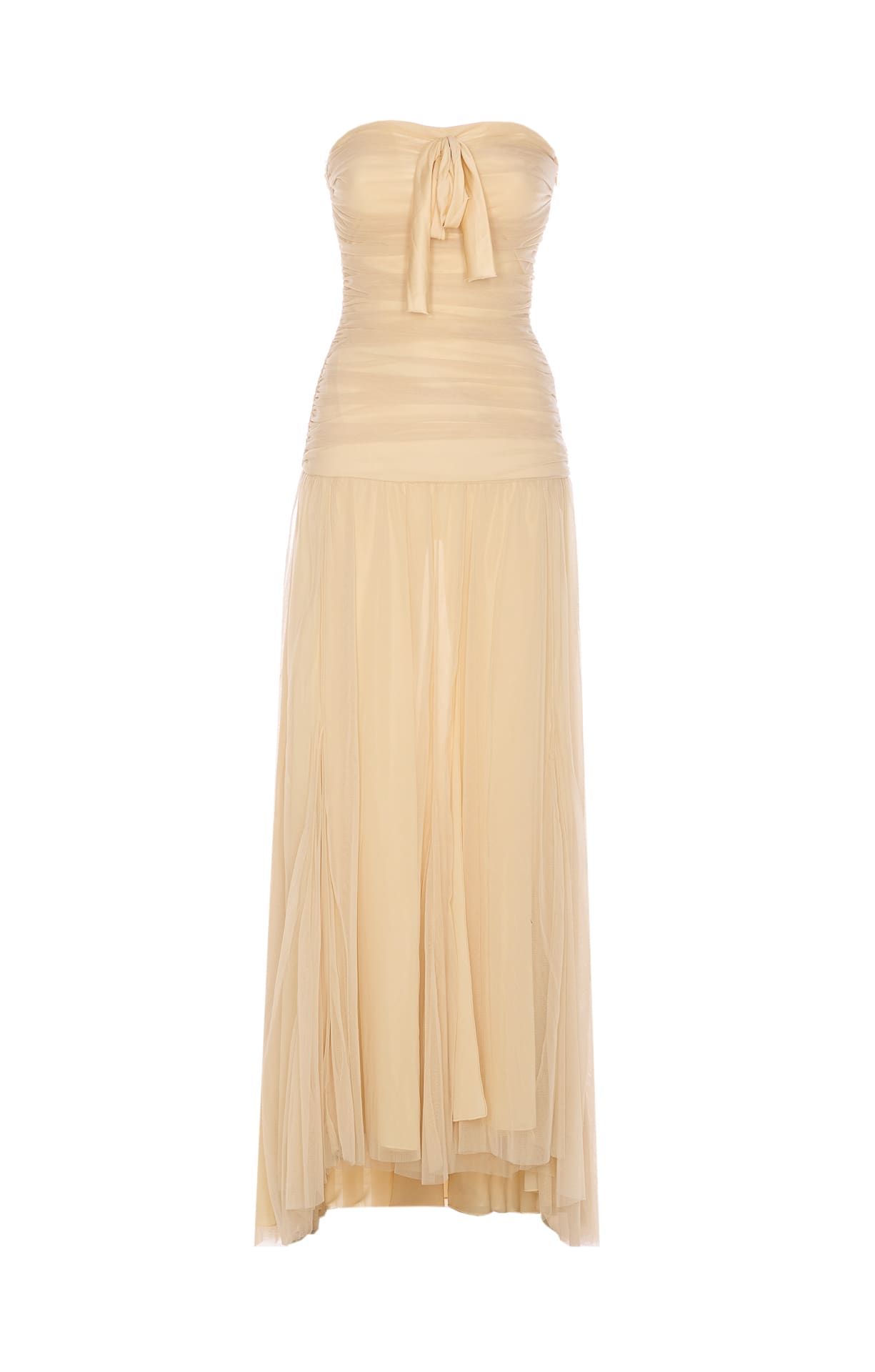 Aniye By Raquel Tulle Maxi Dress In Nude