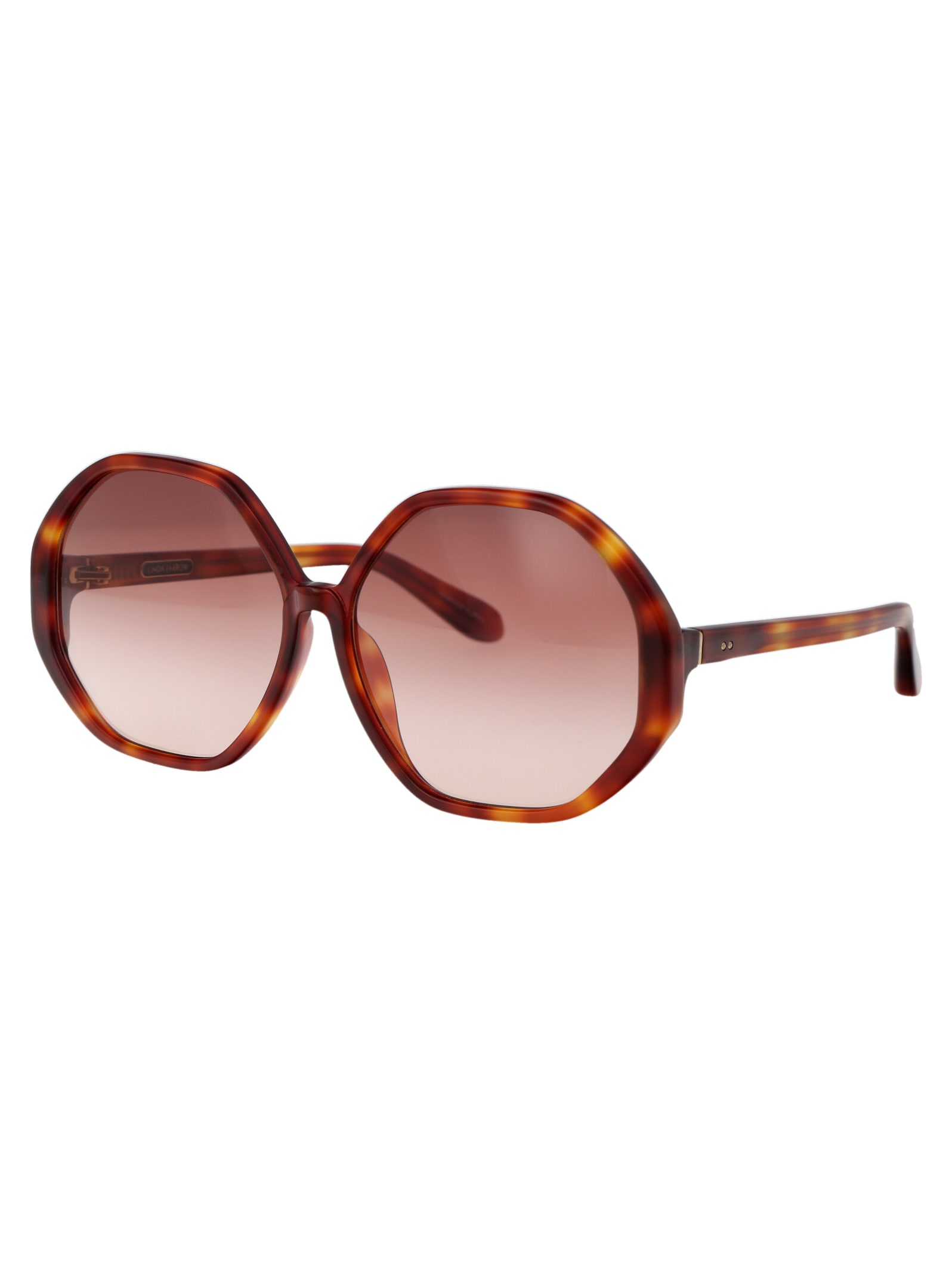Shop Linda Farrow Paloma Sunglasses In 03 Amber Amber T-shell Optical