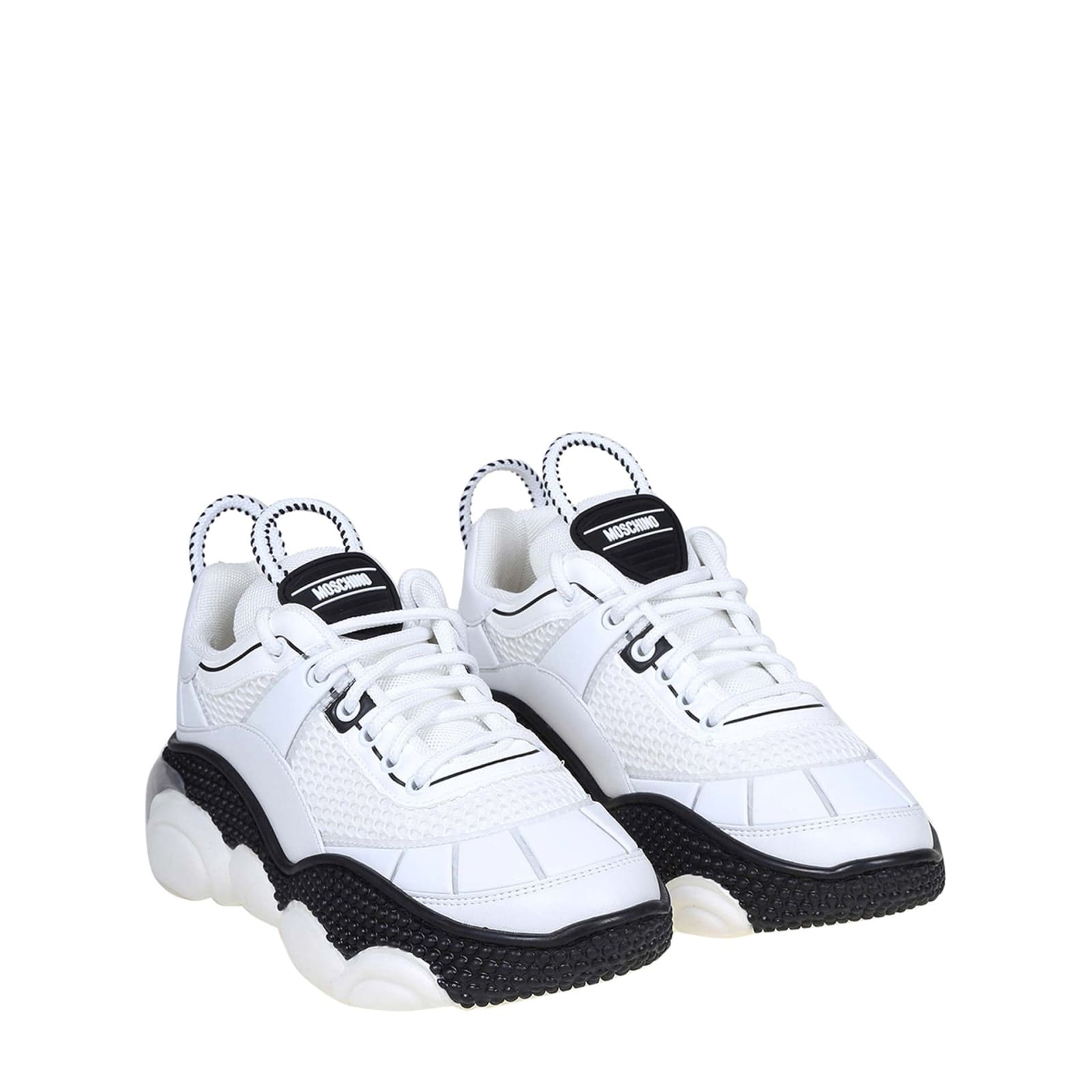 Shop Moschino Teddy-sole Sneakers In White