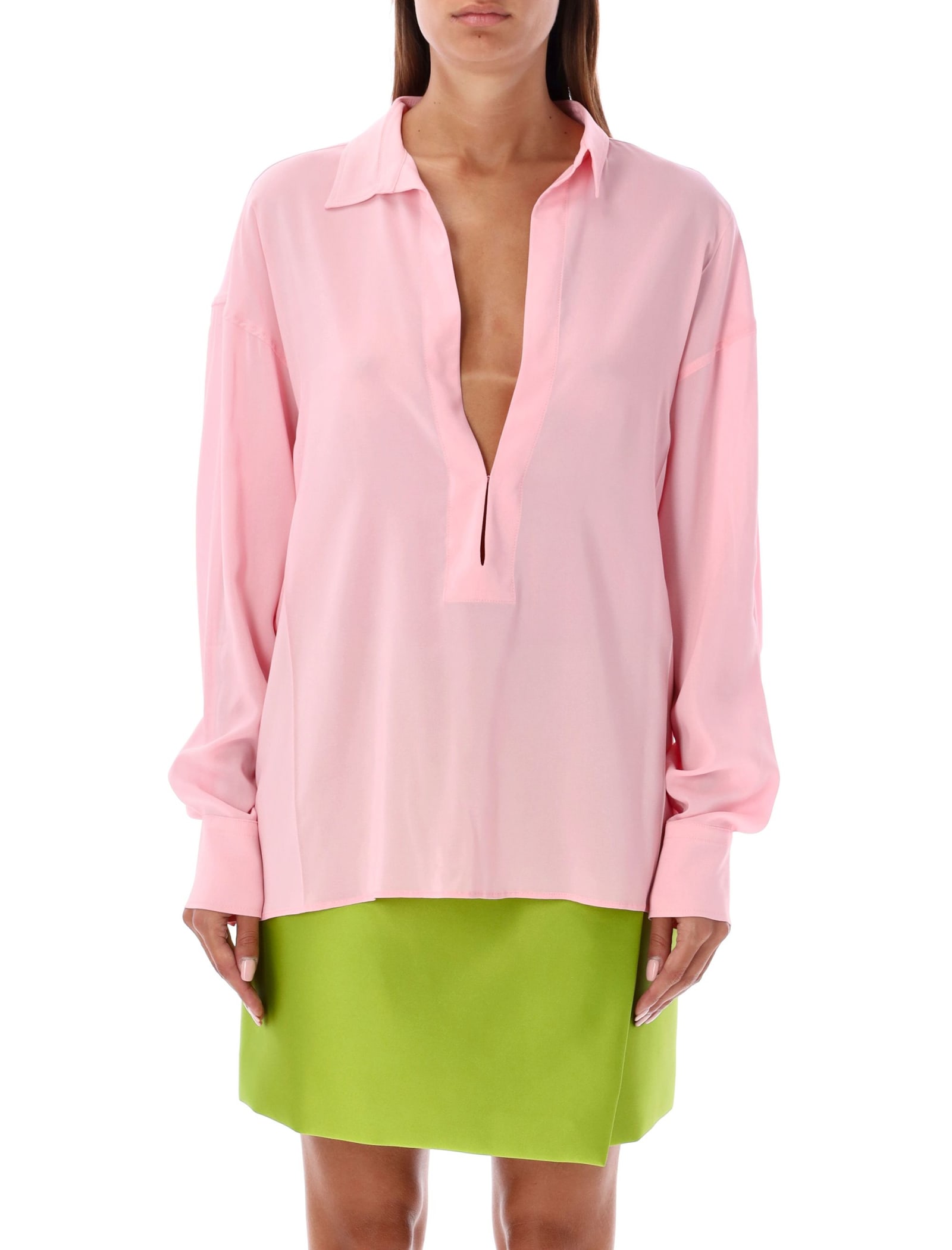 Shop Philosophy Di Lorenzo Serafini Oversized Blouse In Rosa