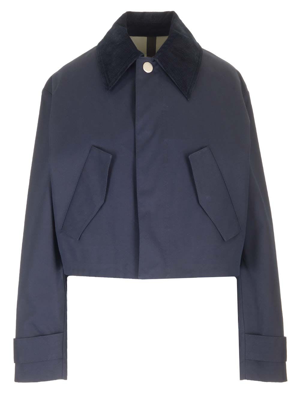 Shop Ami Alexandre Mattiussi Waterproof Cropped Jacket In Blue