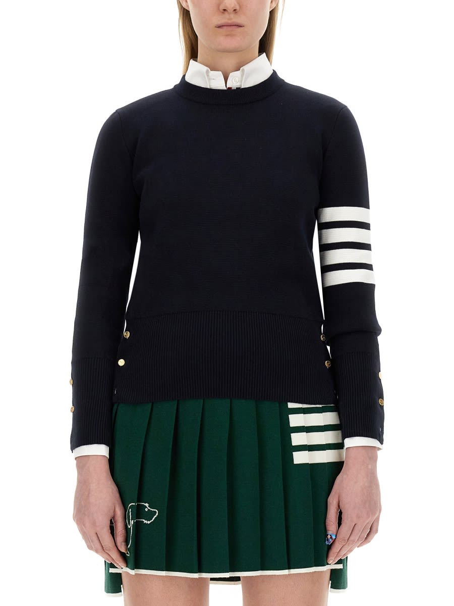 Shop Thom Browne Cotton Jersey In Blue