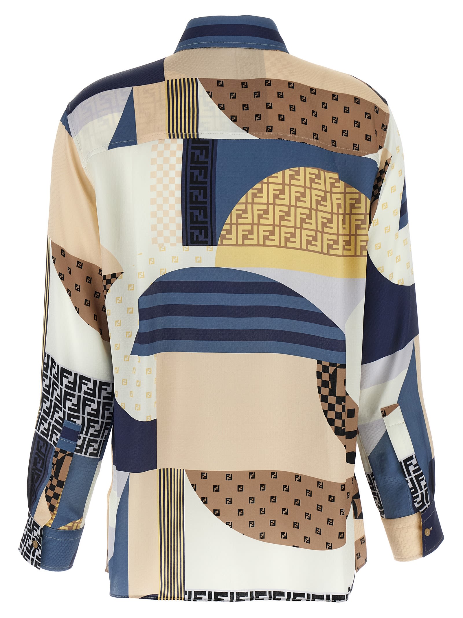 Fendi Camicia In Seta Stampata Donna In Multi