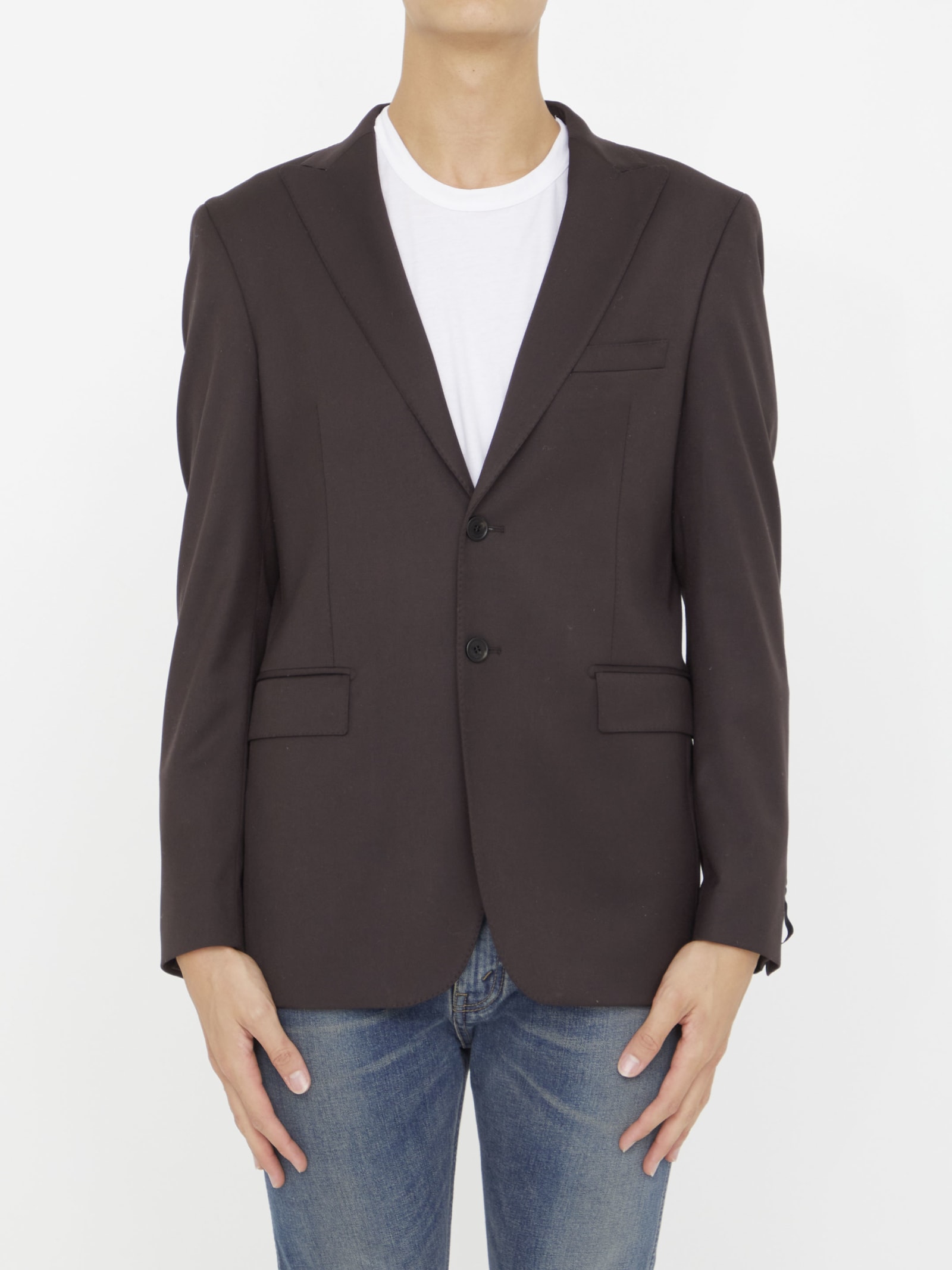Shop Tonello Suit In Viscose Blend In Brown