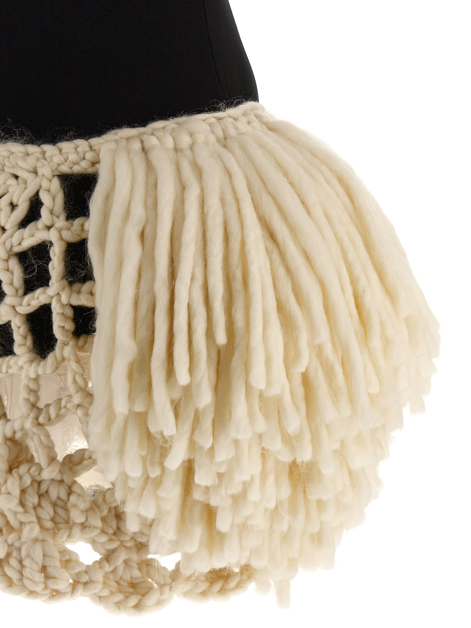 Magda Butrym Textured Sleeveless Dress Featuring Crochet Detail In Black