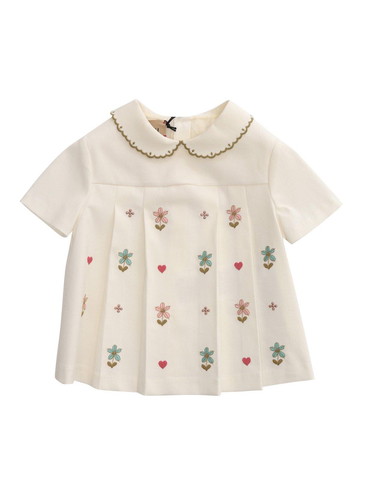 Gucci Babies' Floral Printed Short Sleeved Blouse
