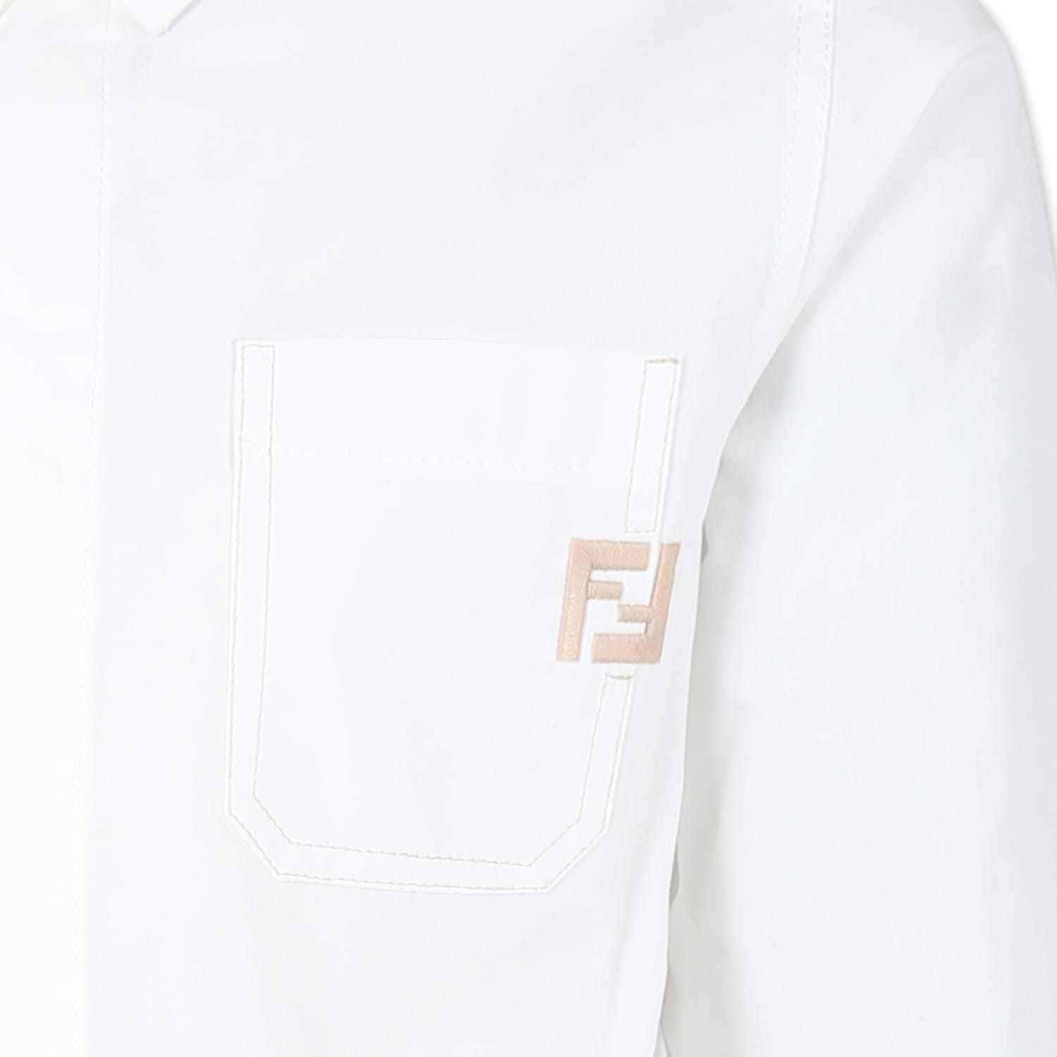 Fendi Pointed Collar Shirt In White