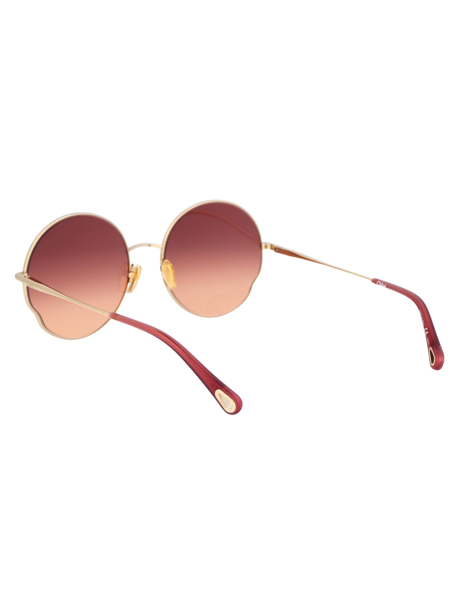 Shop Chloé Ch0095s Sunglasses In 004 Gold Gold Red