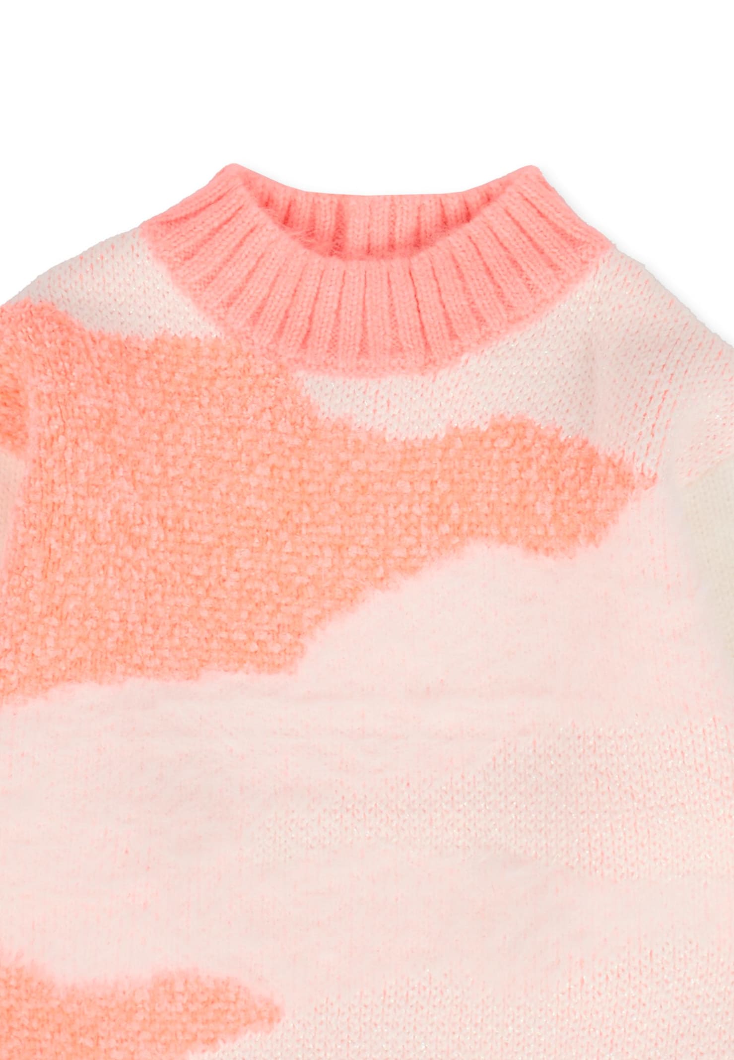 Billieblush Pink Sweater For Baby Girl With Clouds In Pink