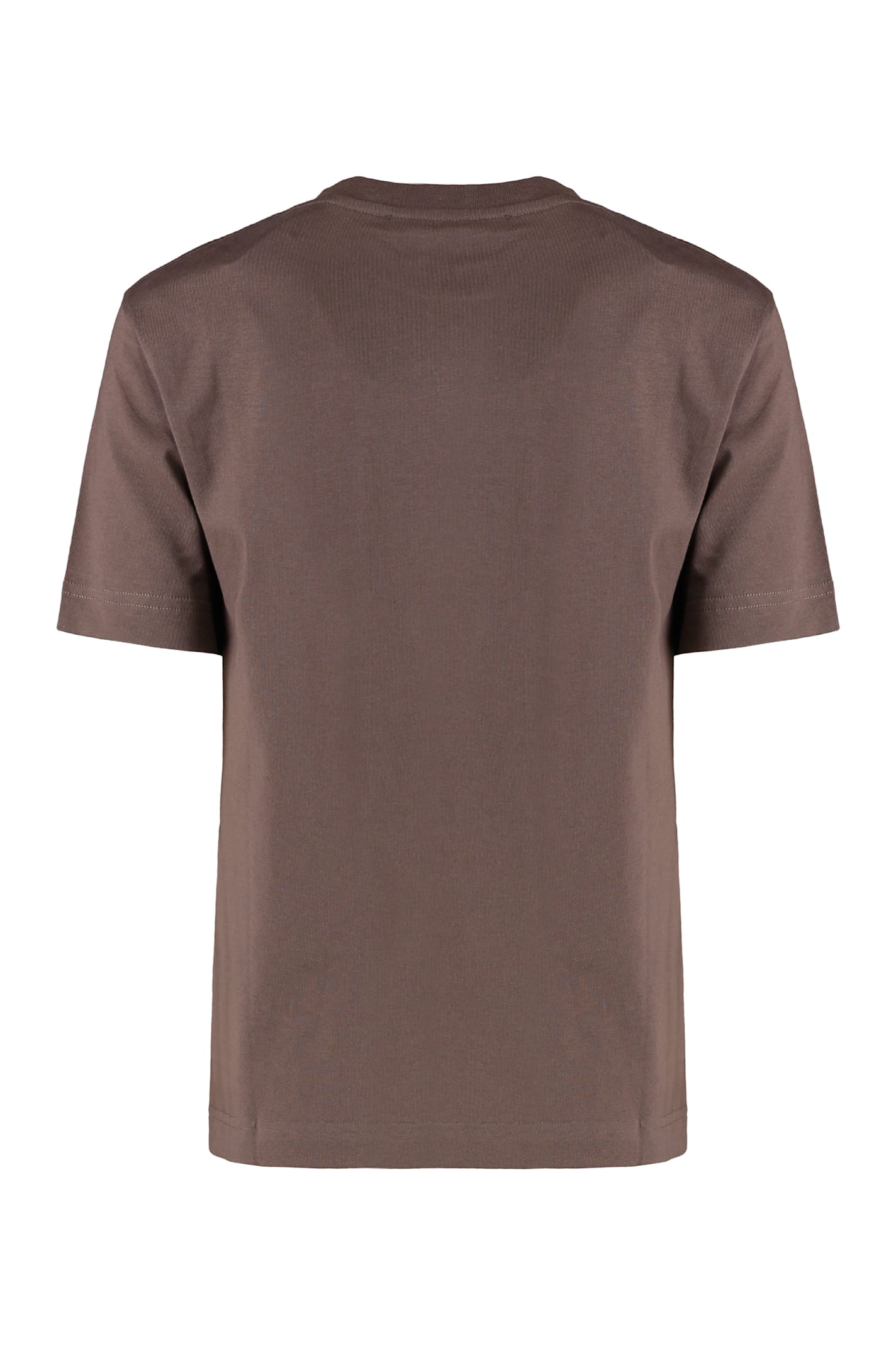Jacquemus Ribbed Collar Crew-neck T-shirt In Cotton In Brown