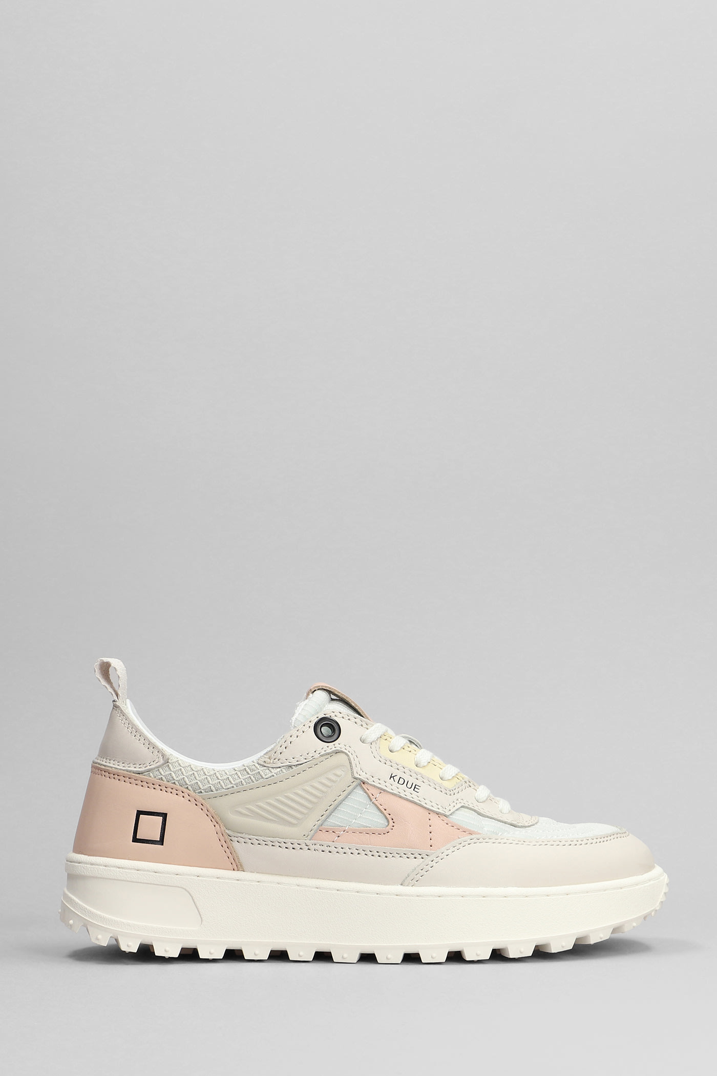 D. A.T. E. Kdue Sneakers In Rose-pink Leather And Fabric