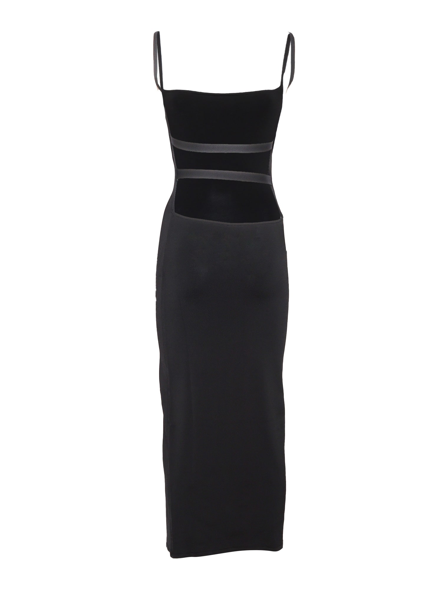 Philosophy Di Lorenzo Serafini Form-fitting Midi Dress With Unique Cut-out Detail In Black
