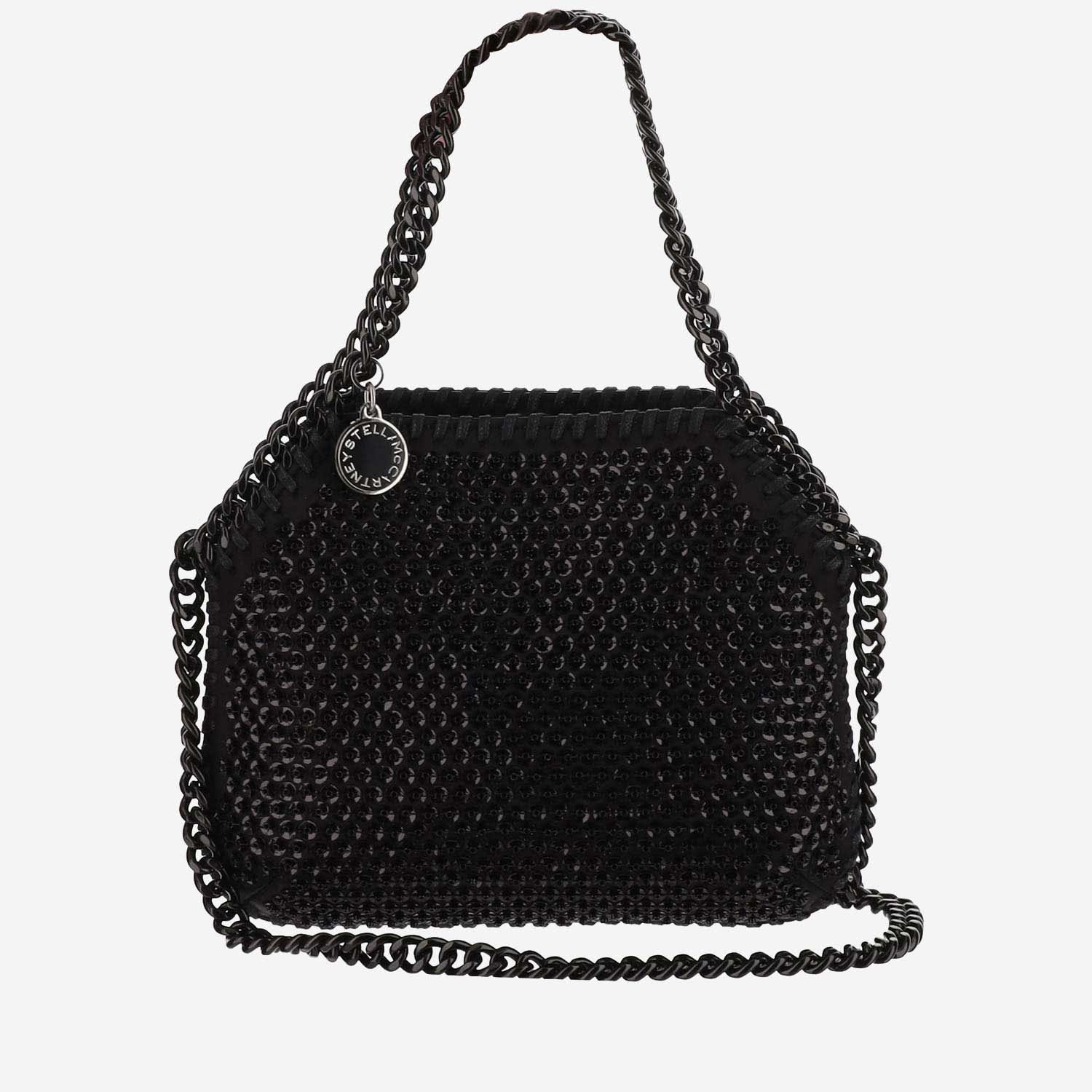 Stella Mccartney Falabella Tiny Sequined Bag In Black
