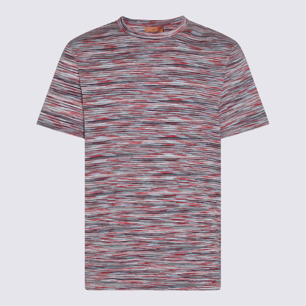 Shop Missoni Multicolor Cotton T-shirt In Red And Blue Space Dyed