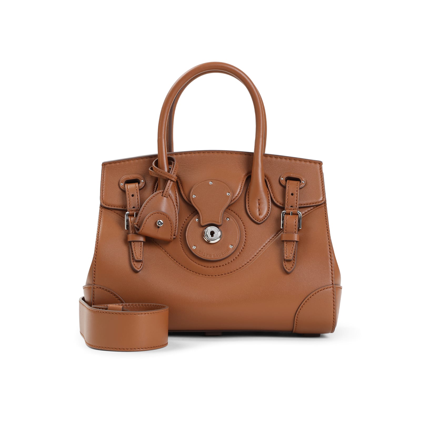 Ralph Lauren Collection Ricky 27 Calf Leather Handbag In Brown