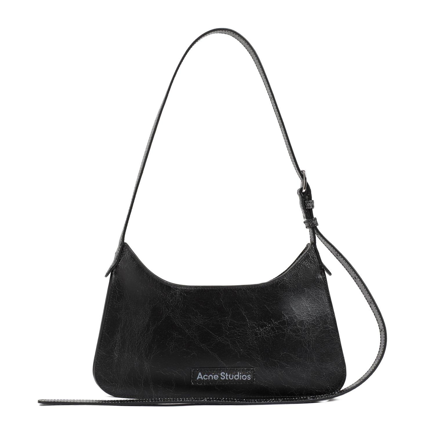 Acne Studios Platt Zip-up Shoulder Bag In 900 Black