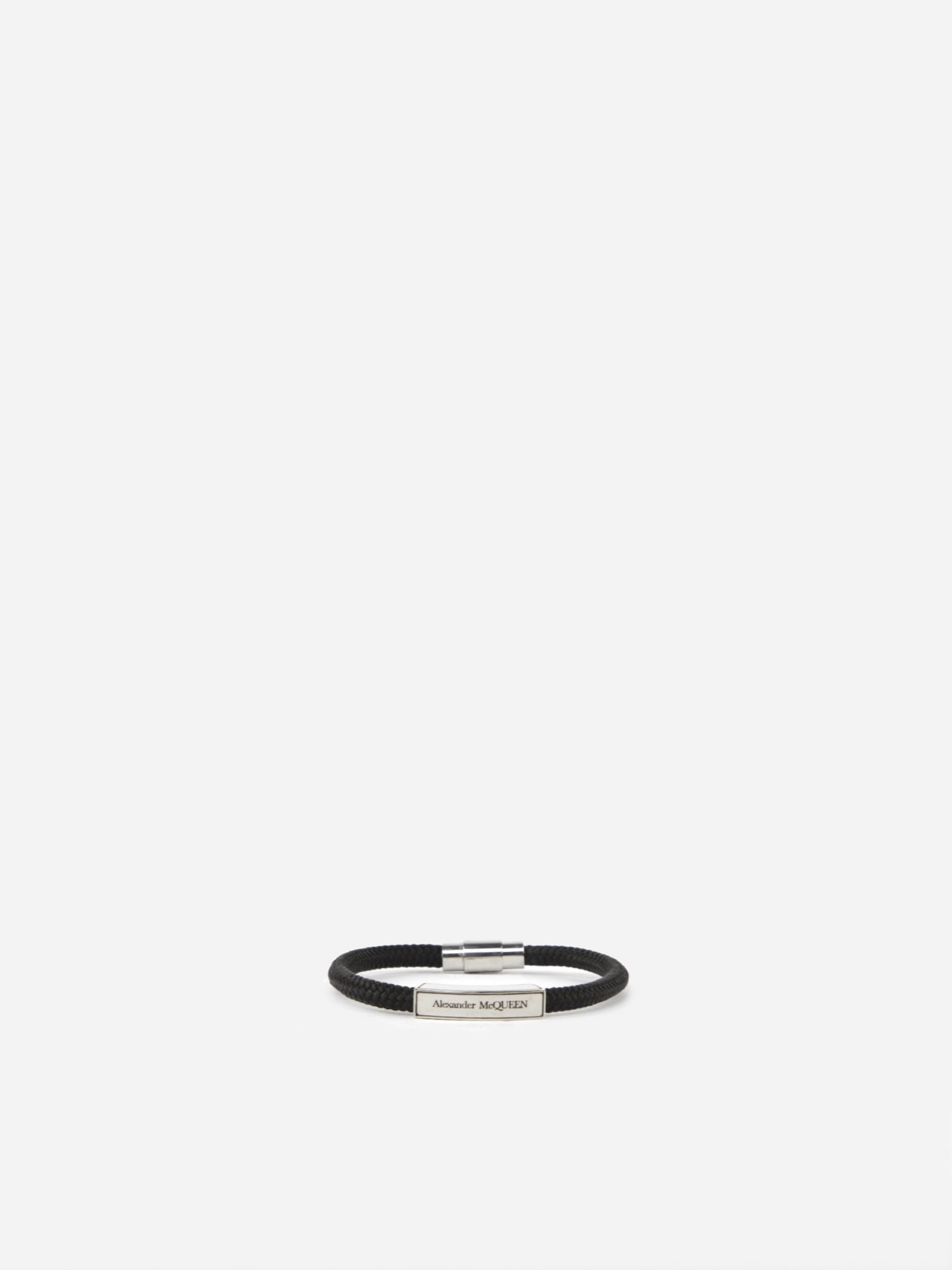 Alexander McQueen Rope Bracelet With Brass Plate