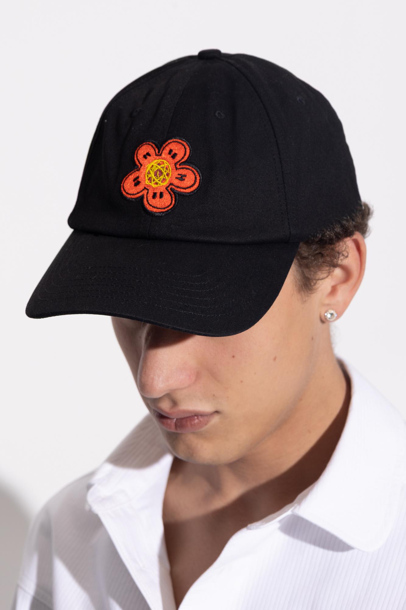 Kenzo Flower-embroidered Baseball Cap In Black