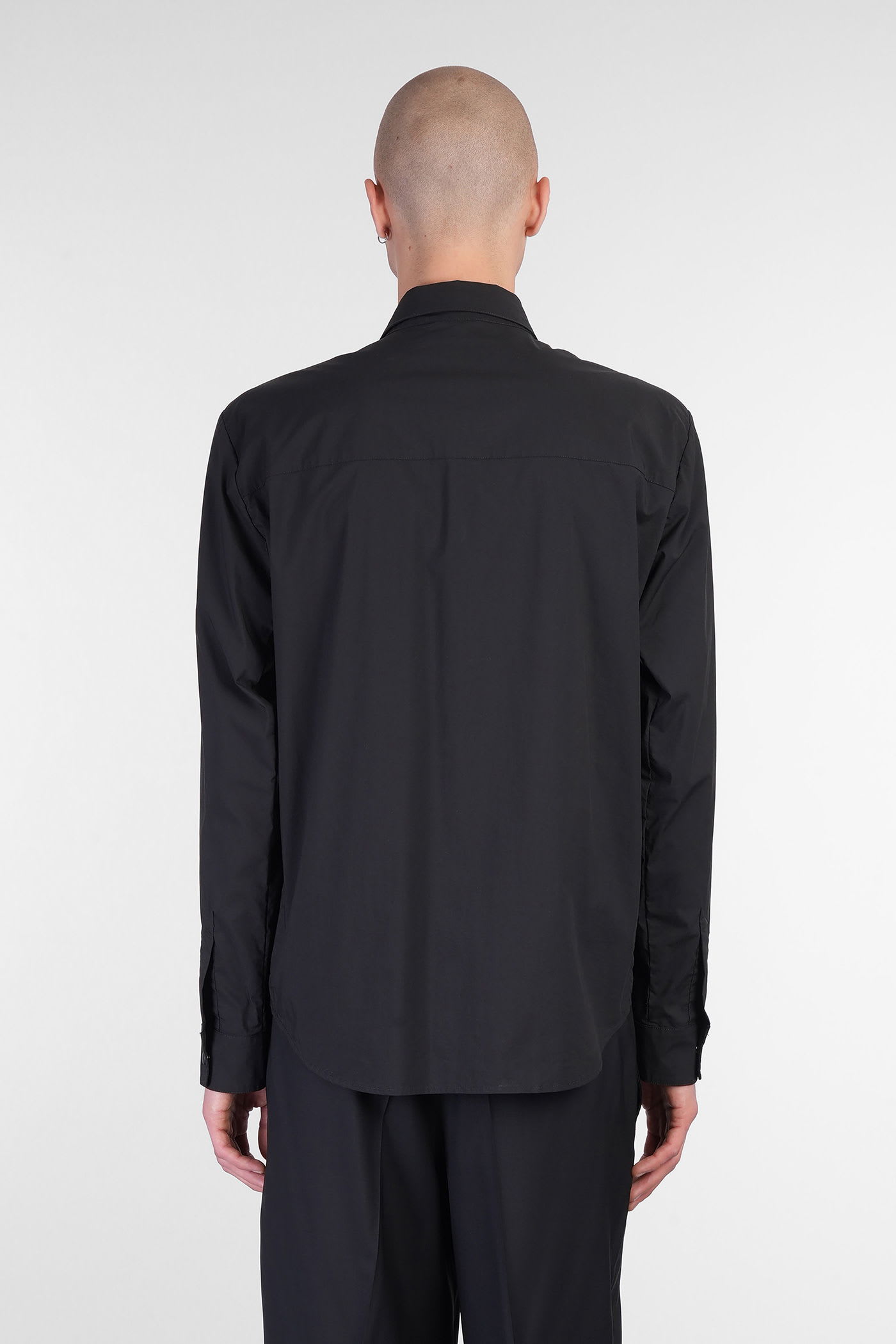 Shop Aspesi Arch Shirt In Black Cotton