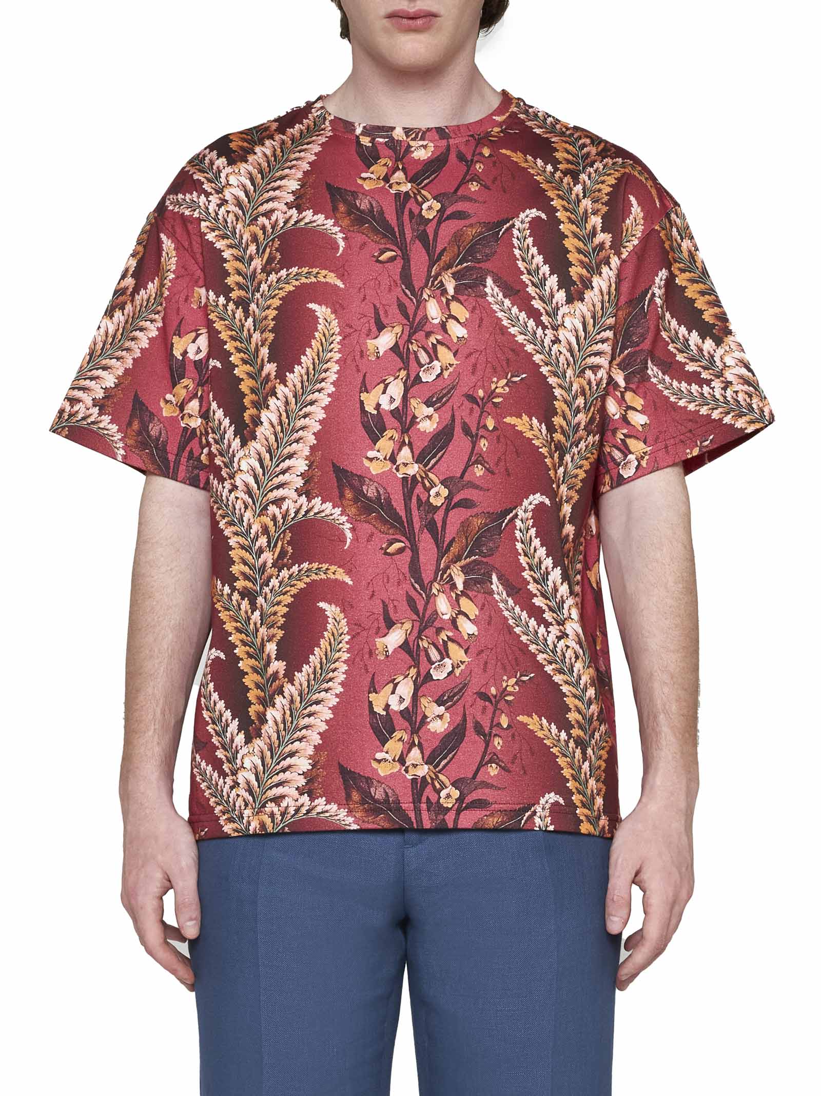 Shop Etro T-shirt In Stampa F.do Bordeaux