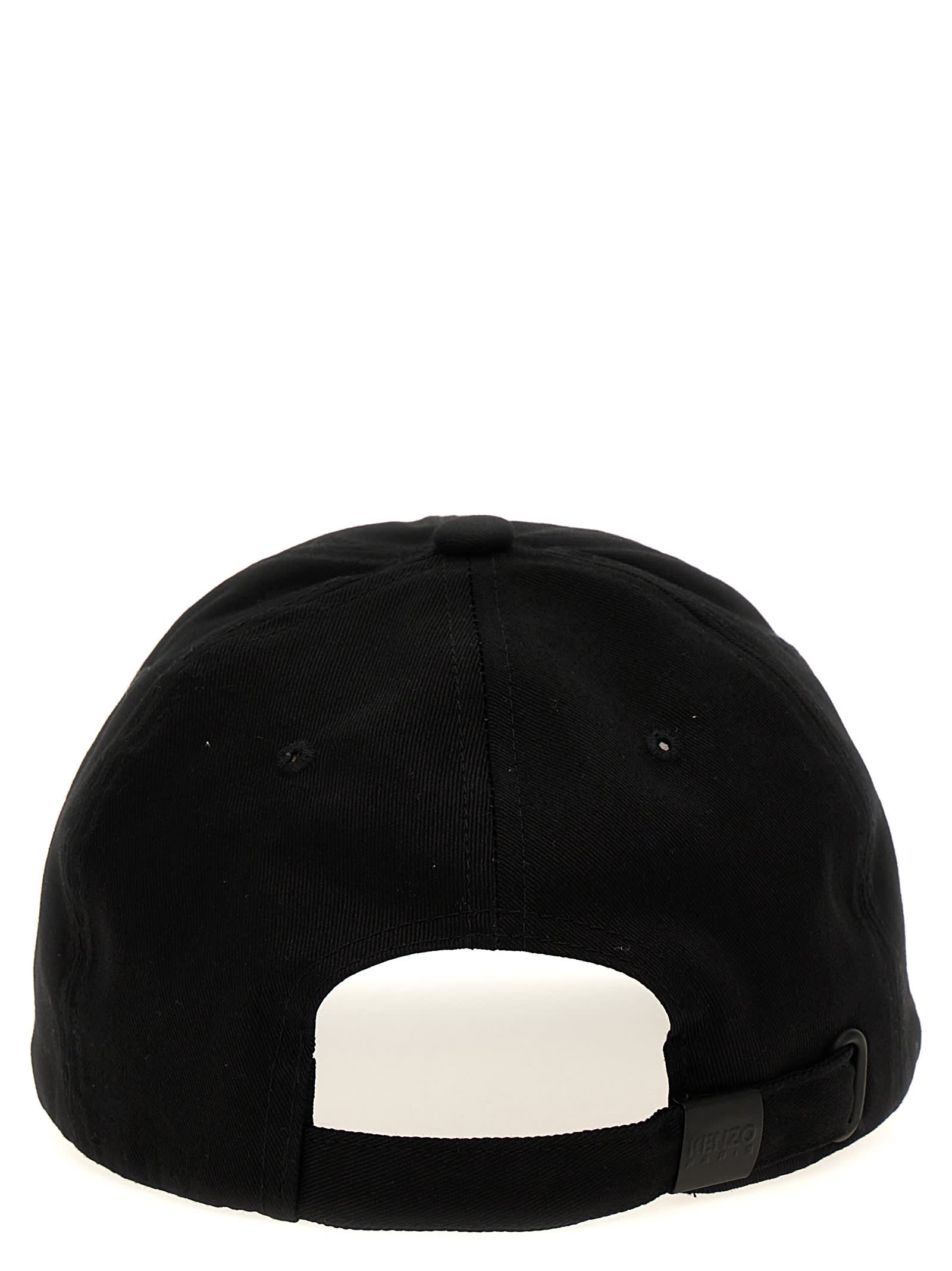 Shop Kenzo Tag Cap In White/black