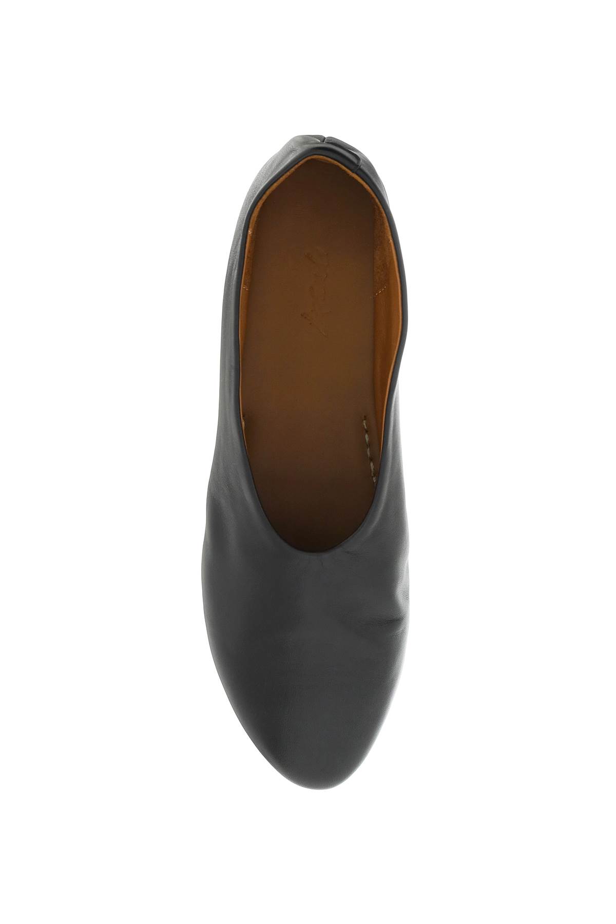 Shop Marsèll Leather Coltellaccio Ballet Flats In Nero (black)