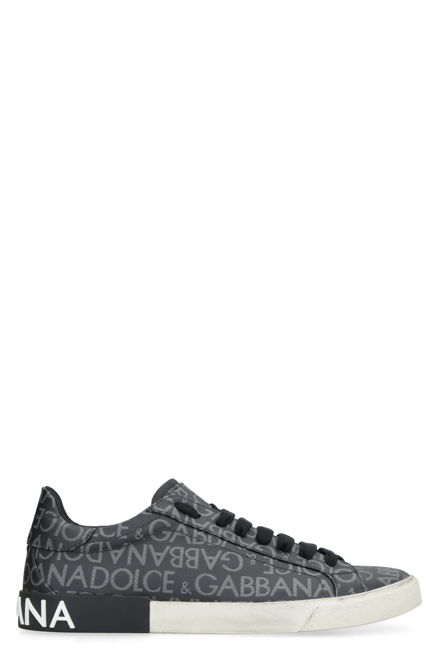 Shop Dolce & Gabbana Portofino Leather And Fabric Low-top Sneakers