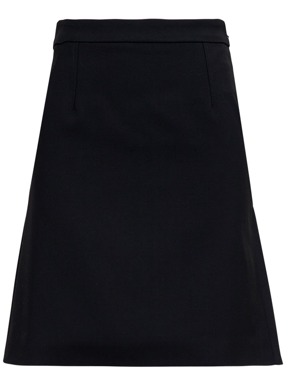 Alexander McQueen Black Wool Skirt With Back Laces Detail