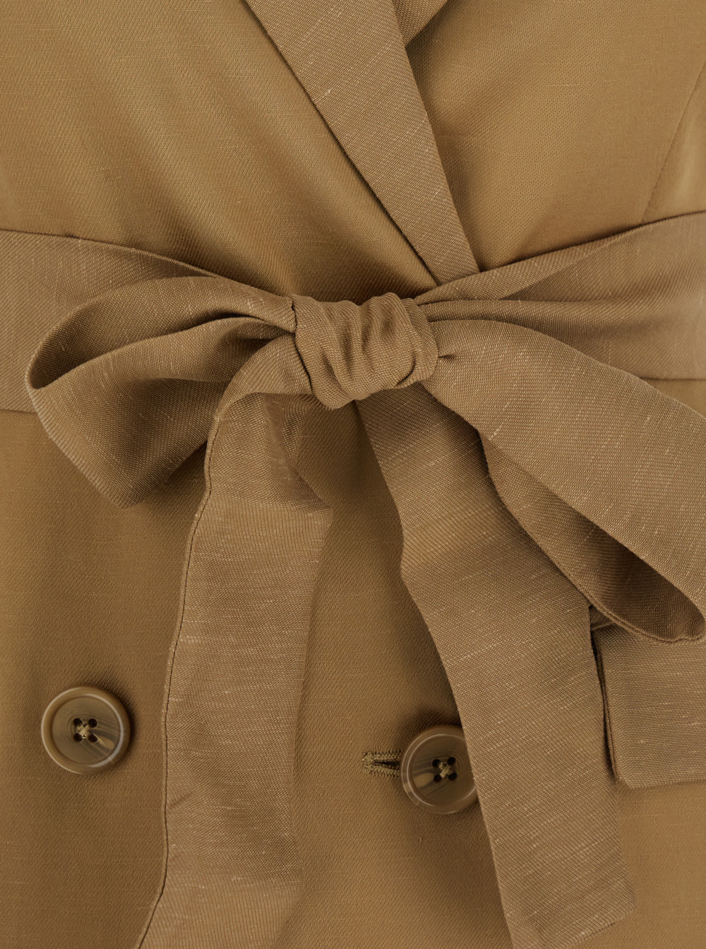 TWINSET BEIGE DOUBLE-BREASTED VEST WITH PEAK REVERS AND ADJUSTABLE BELT IN VISCOSE BLEND WOMAN