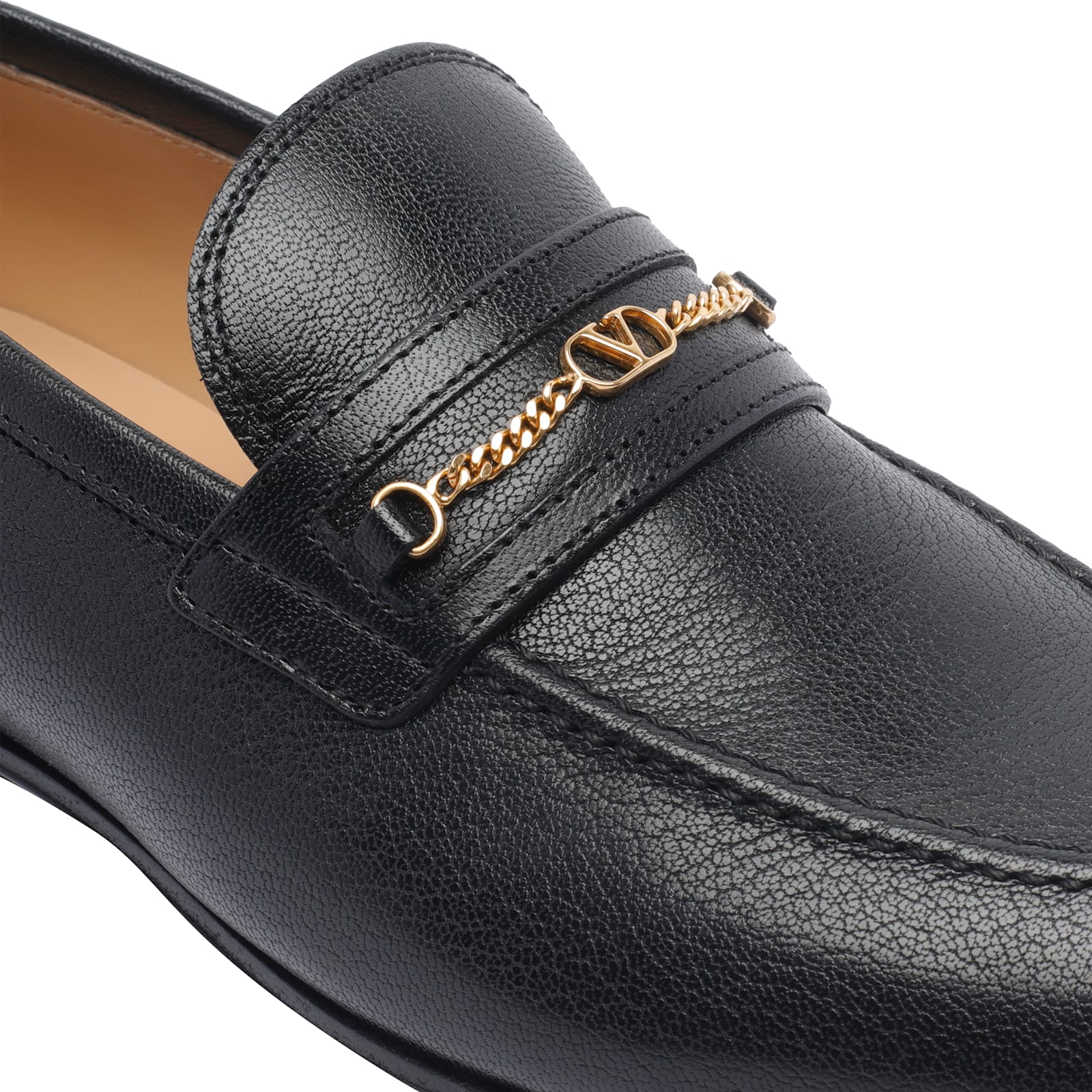 Valentino Garavani Men Vlogo Signautre Leather Loafers In Black