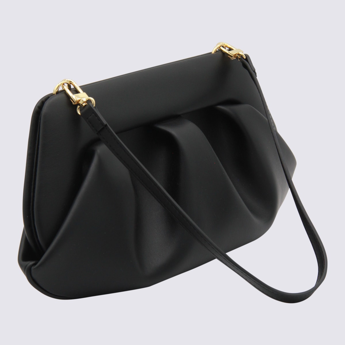 Themoirè Black Emera Clutch In Black