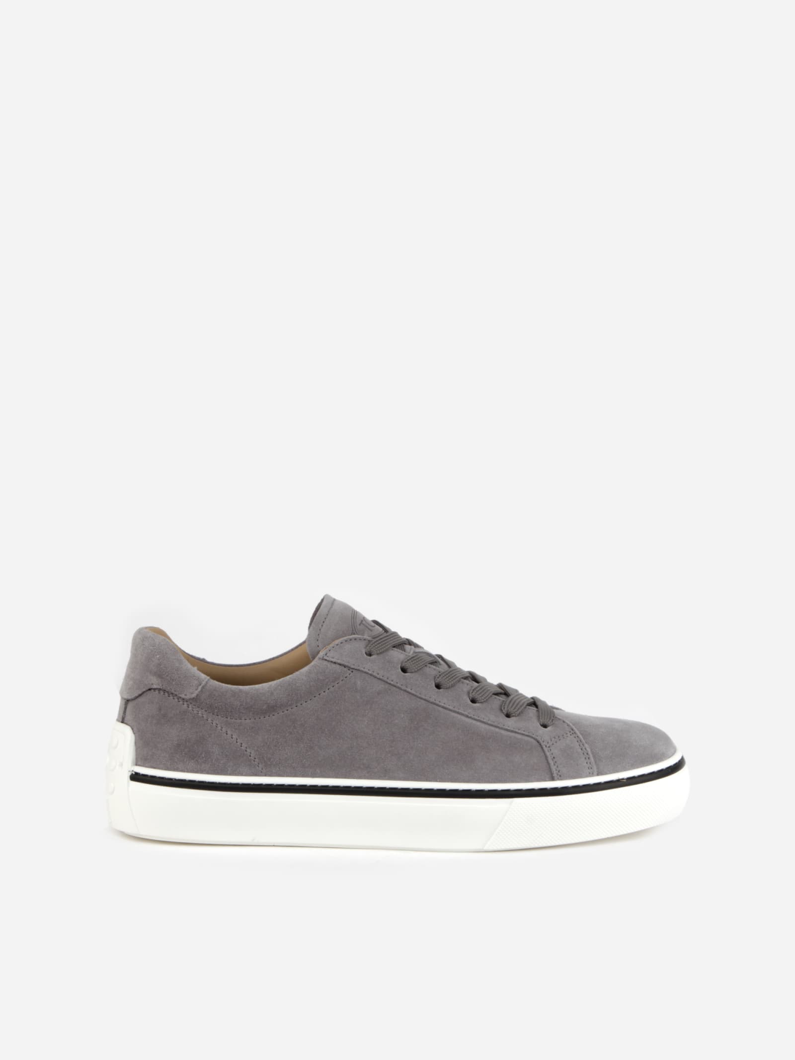 Tods Suede Sneakers With Rubber Detail On The Back