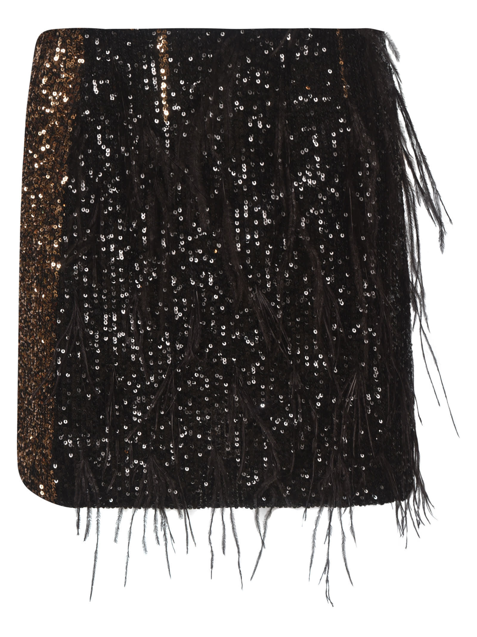 Circus Hotel Fringe Detail Bead Embellished Short Skirt