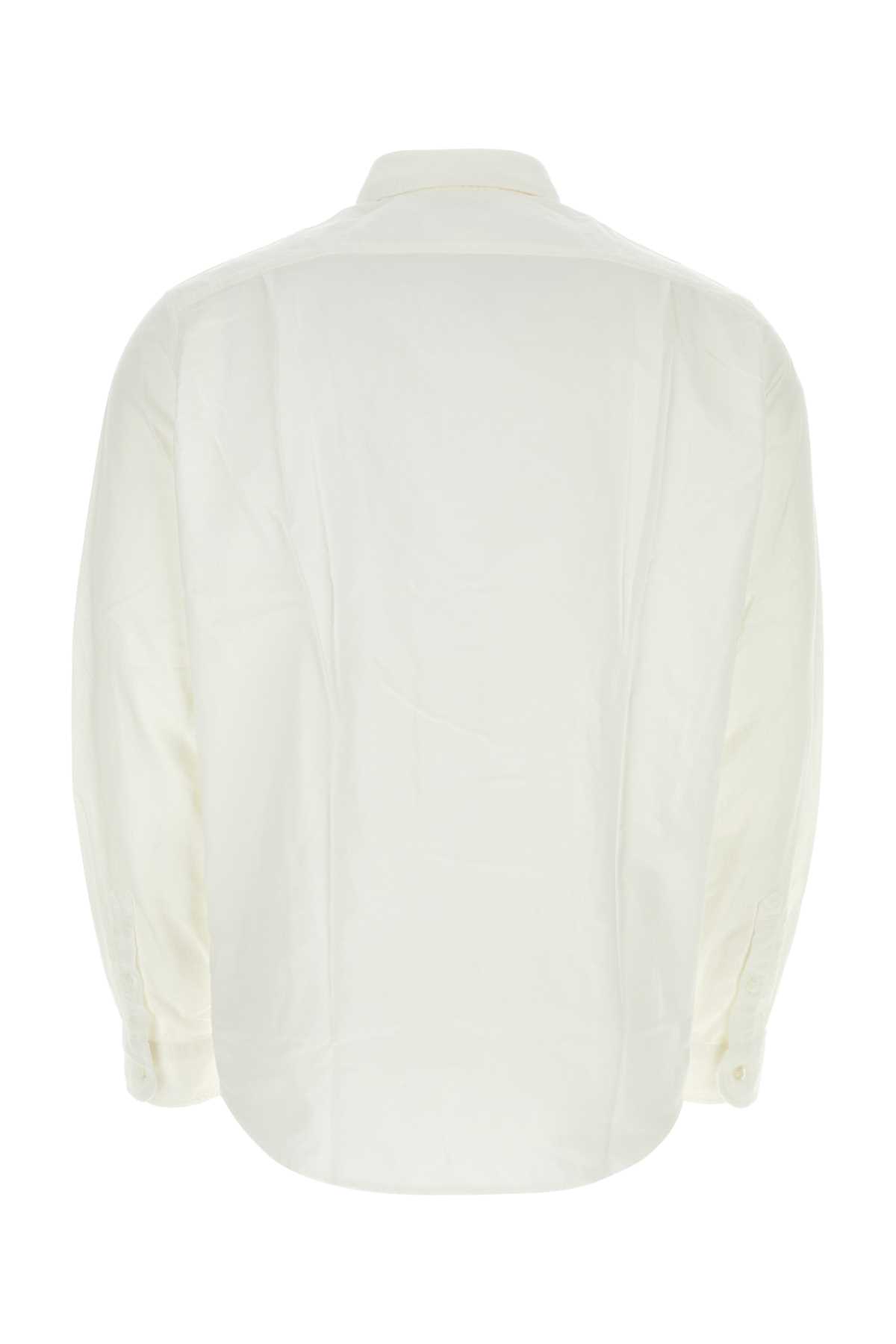 Shop Junya Watanabe White Poplin  X Maison Kitsune Shirt