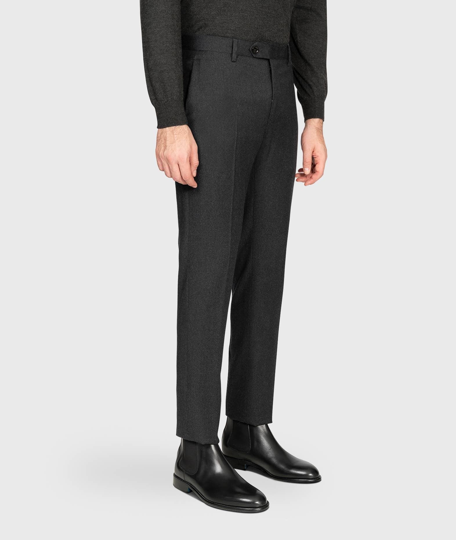 Shop Larusmiani Velvet Trousers Howard Pants In Gray