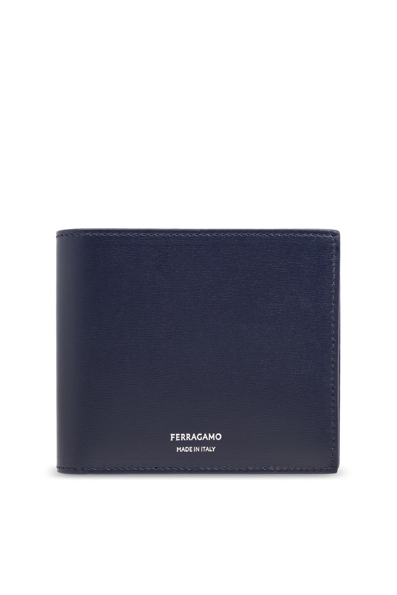 Shop Ferragamo Leather Wallet In Blue