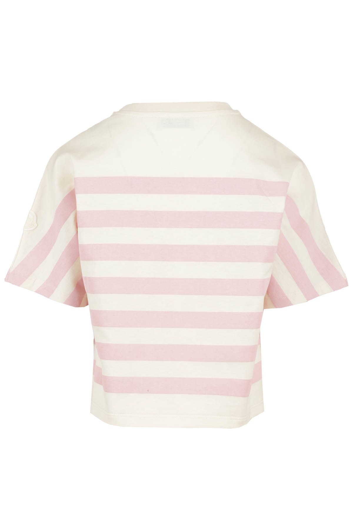 Shop Moncler Tee In Rosa Bianco