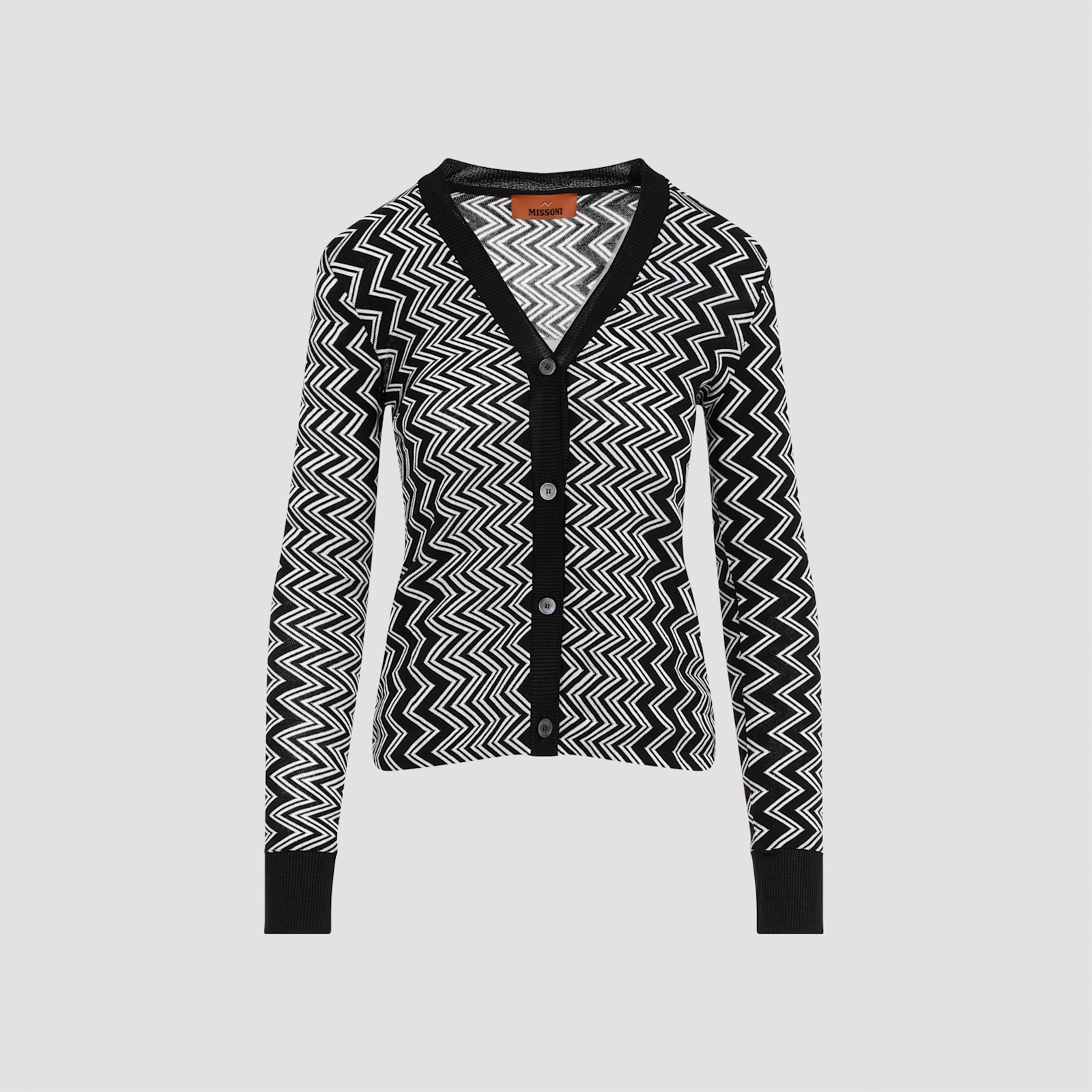 MISSONI ZIGZAG PATTERNED KNITTED CARDIGAN