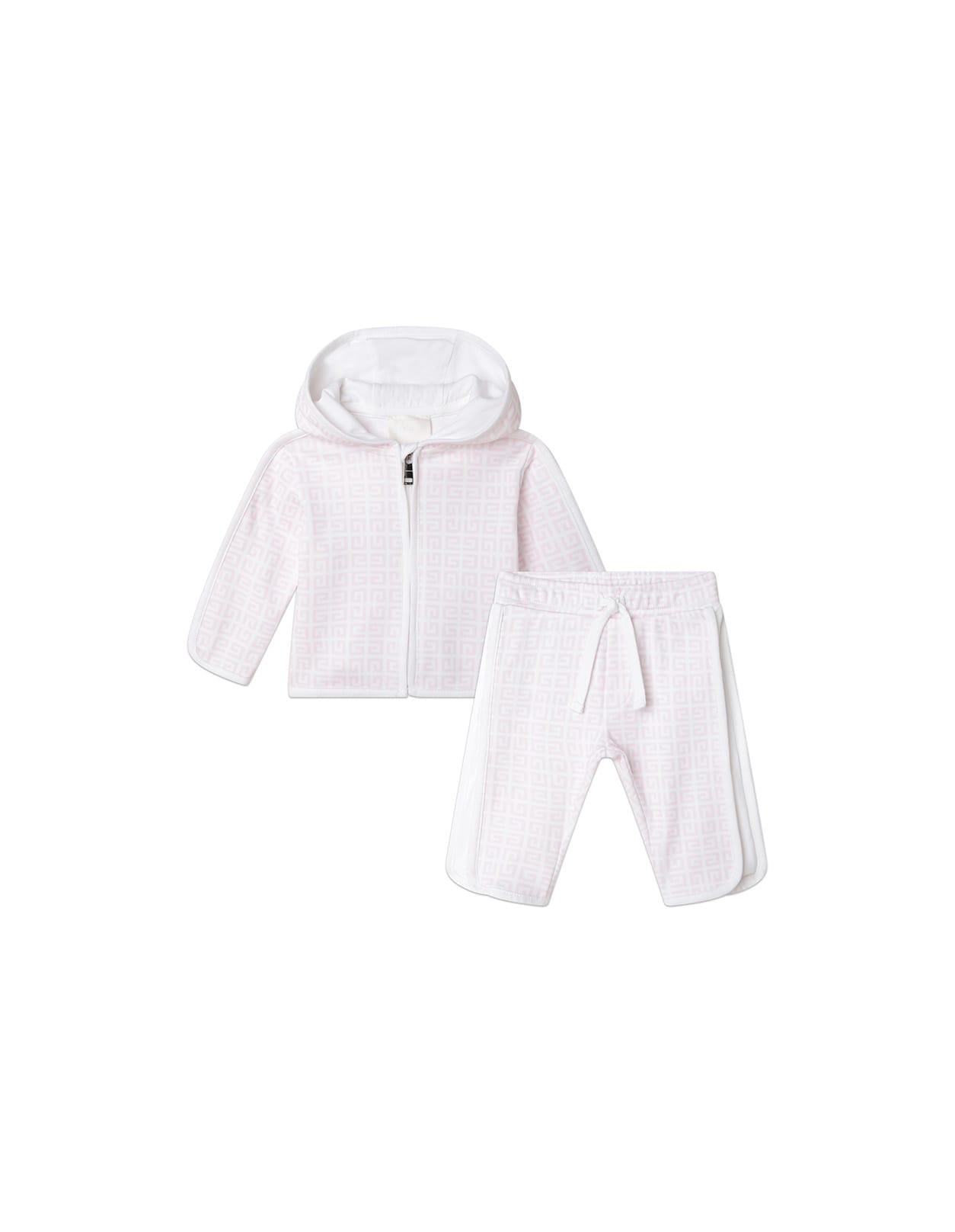 Givenchy Babies' White And Pink Sporty Set With 4g Motif In Rosa ModeSens