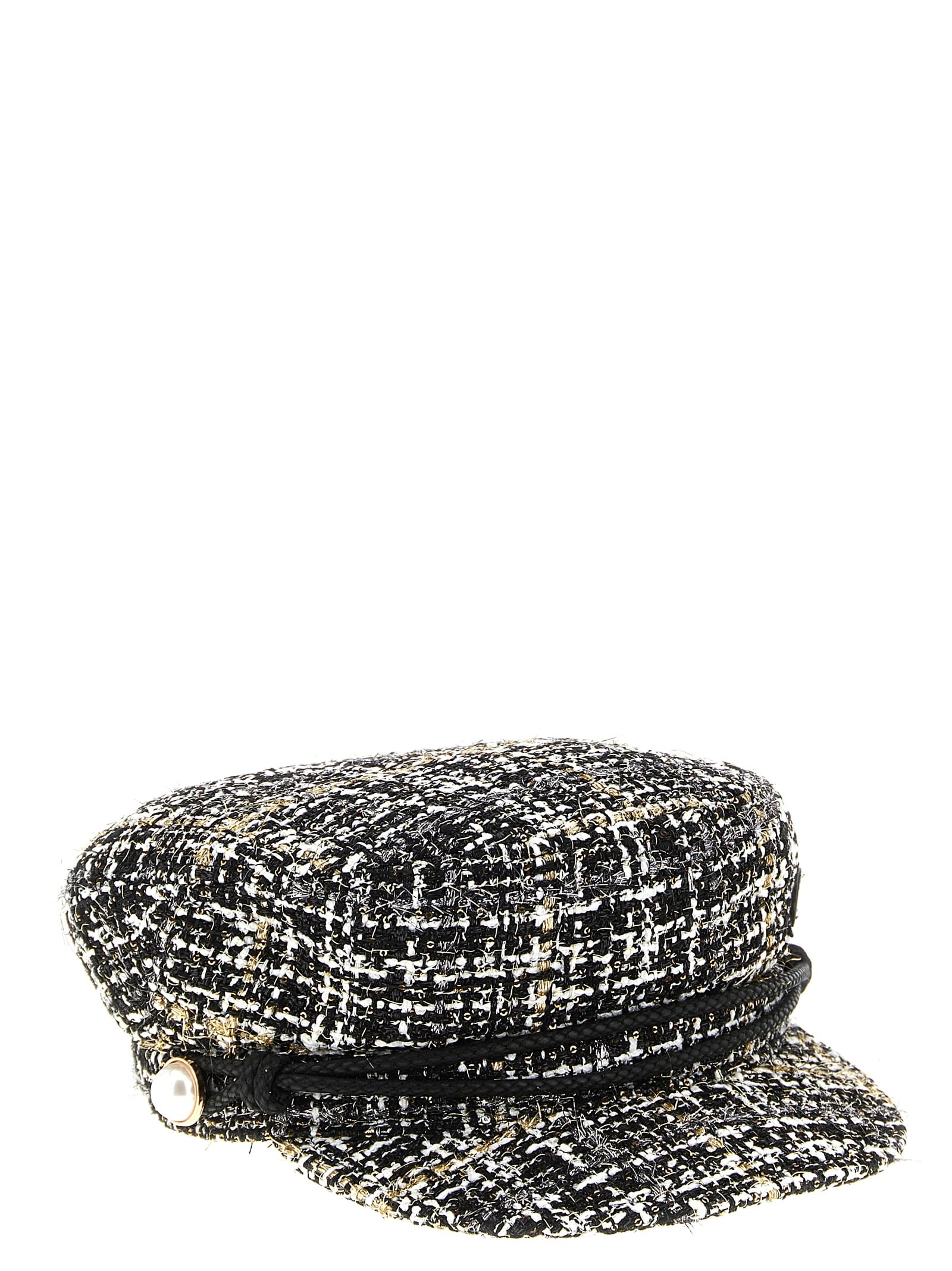 Maison Michel New Abby Vichy Tweed Hat In Black