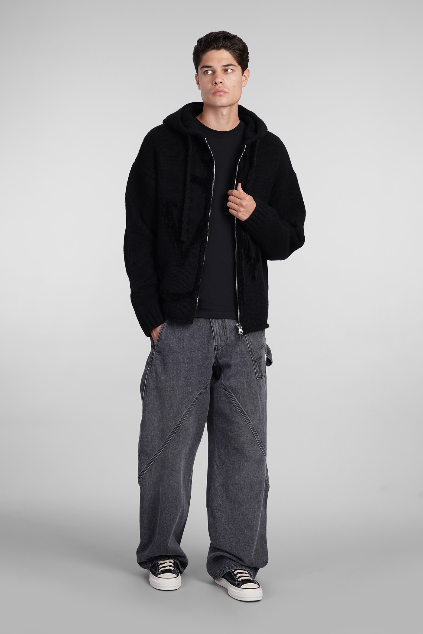 Shop Jw Anderson Sweatshirt In Black Wool