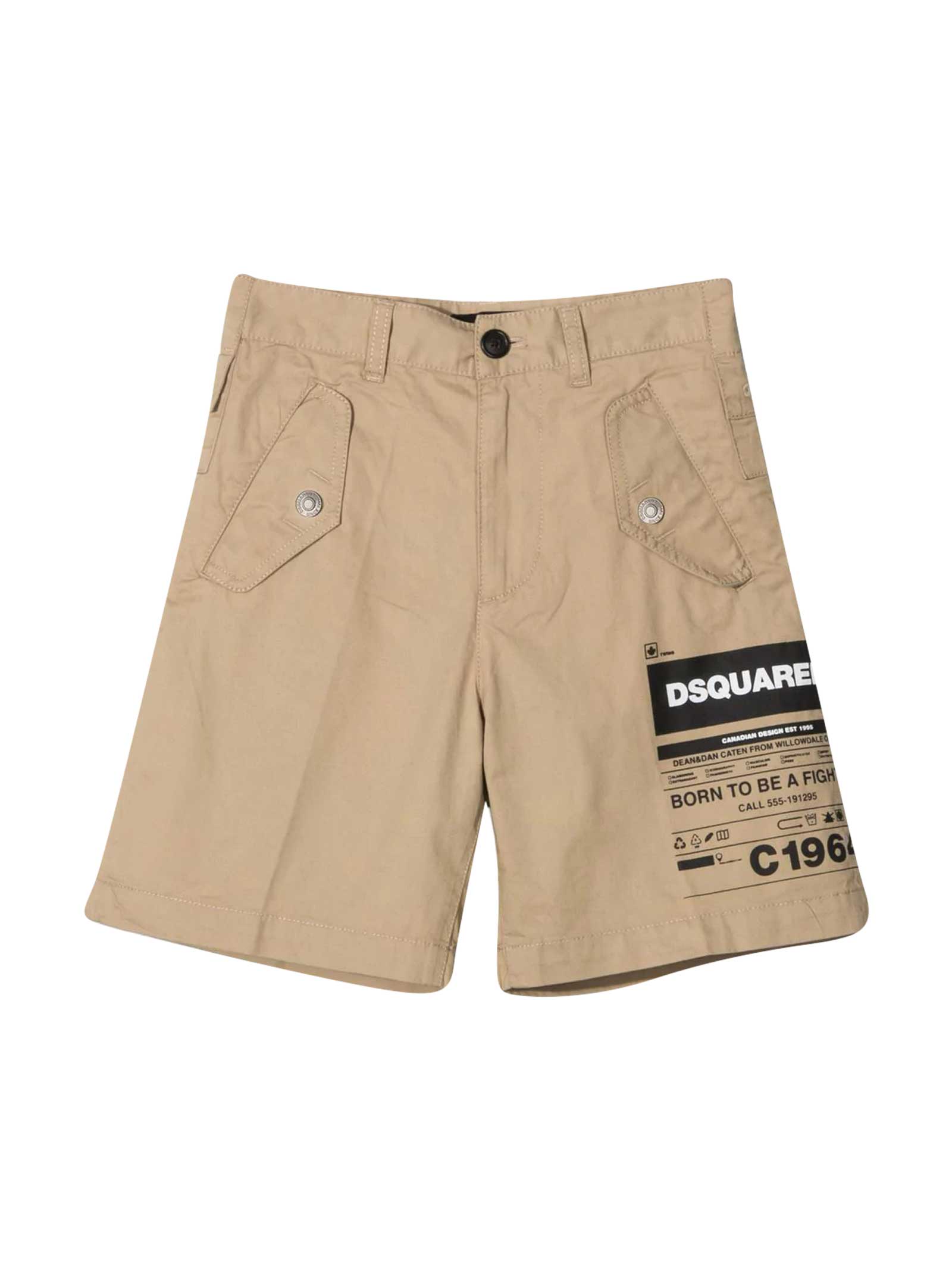 DSQUARED2 BEIGE SHORTS,DQ0080D005S DQ710