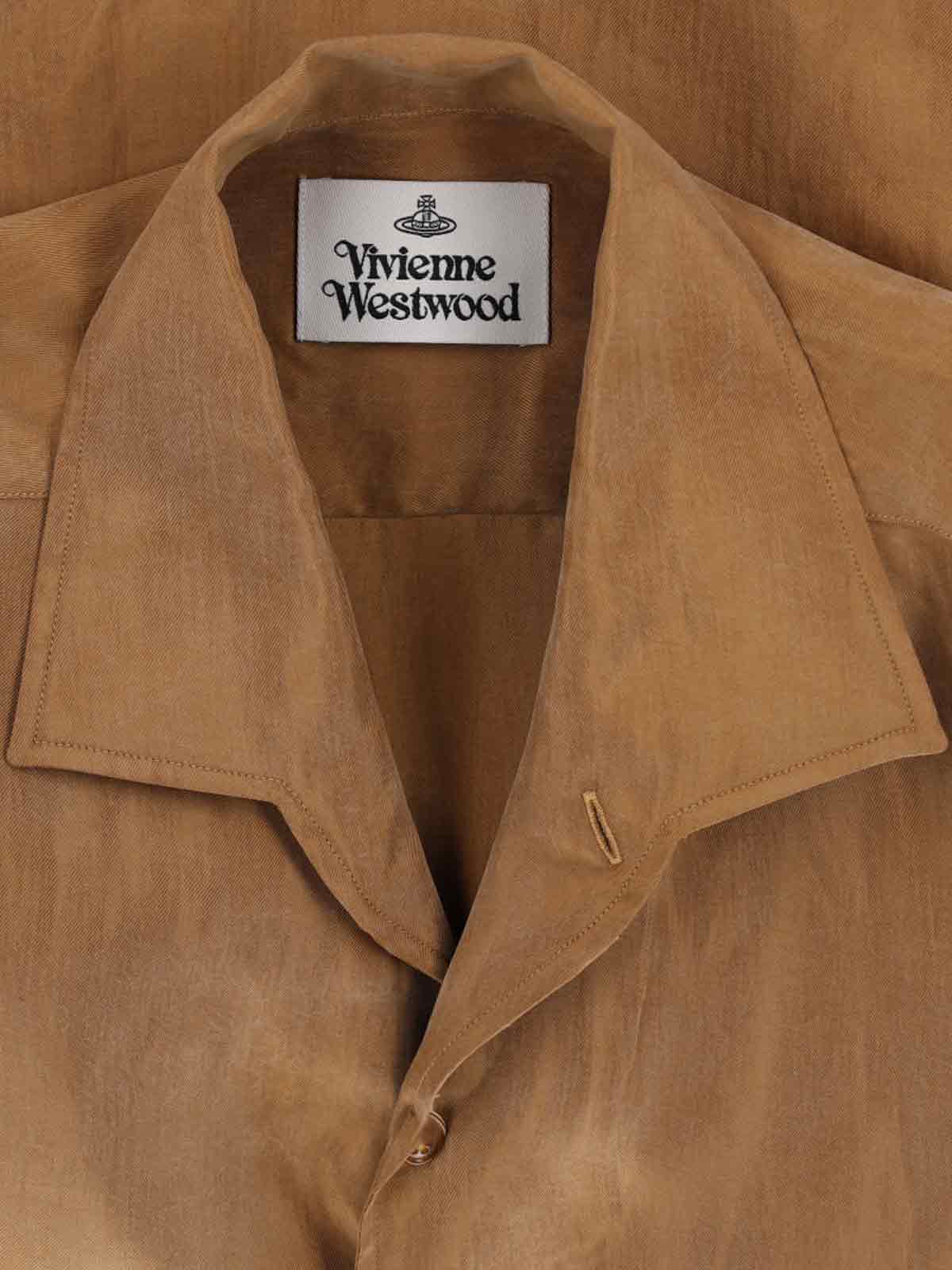 Vivienne Westwood Collared Shirt With Long Sleeves And Chest Pocket In Brown