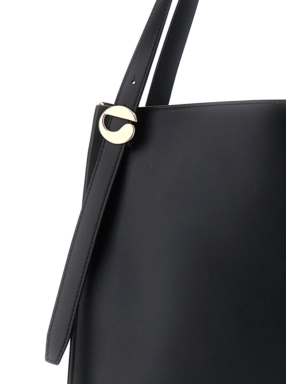 Coperni Black Shoulder Bag With Logo Detail And Logo Lettering On The Front In Leather Woman In Black